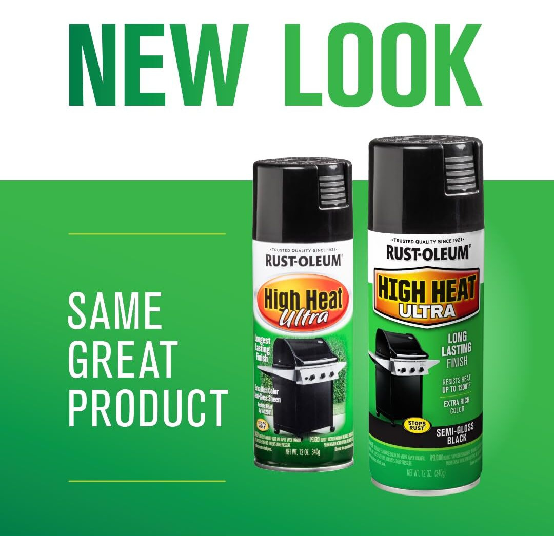 12 Oz , Black  Rust-Oleum 241169 High Heat Ultra Enamel Spray, Black, 12-Ounce