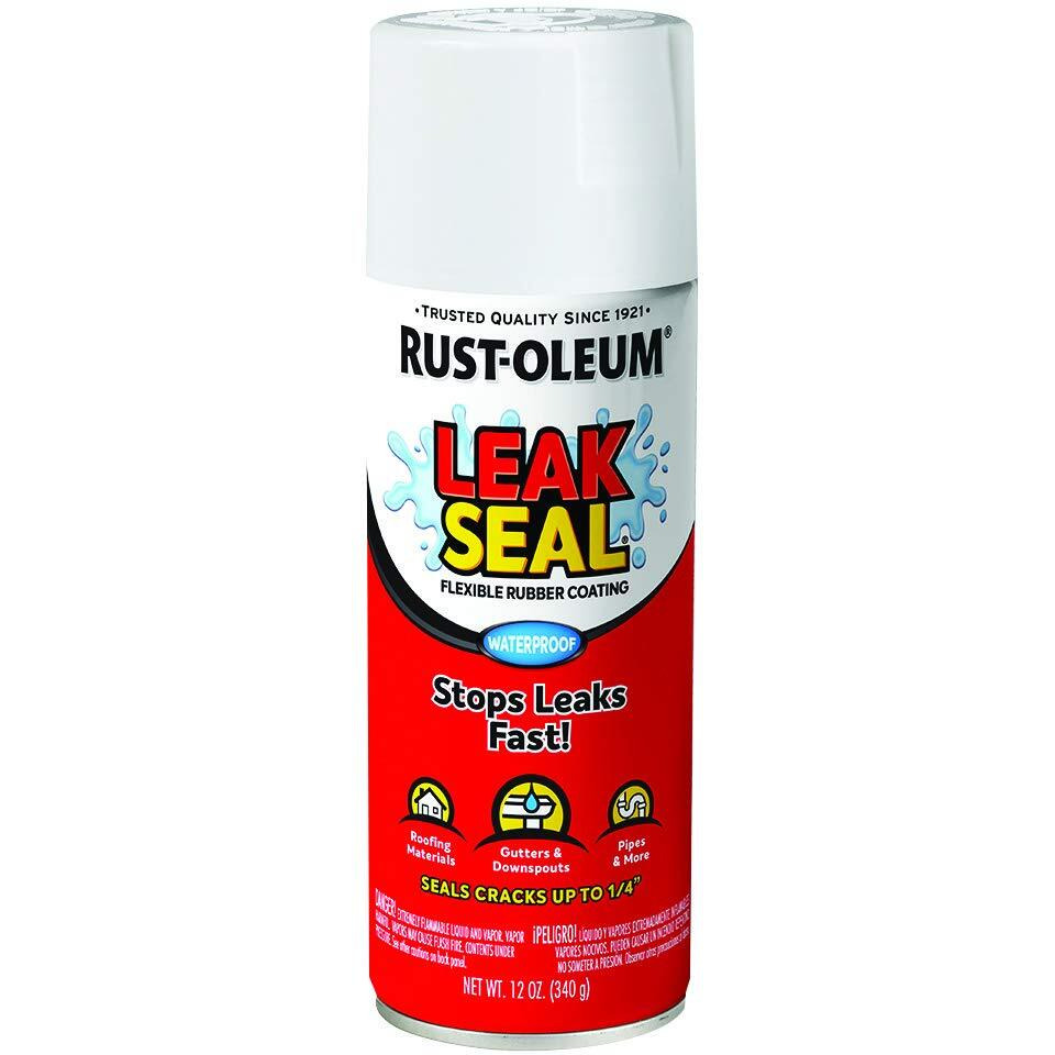 Rust-Oleum 267970 Stops Rust Leak Seal Rubber Coating Pipe Leakage Repair Spray (White, 340 Grams)