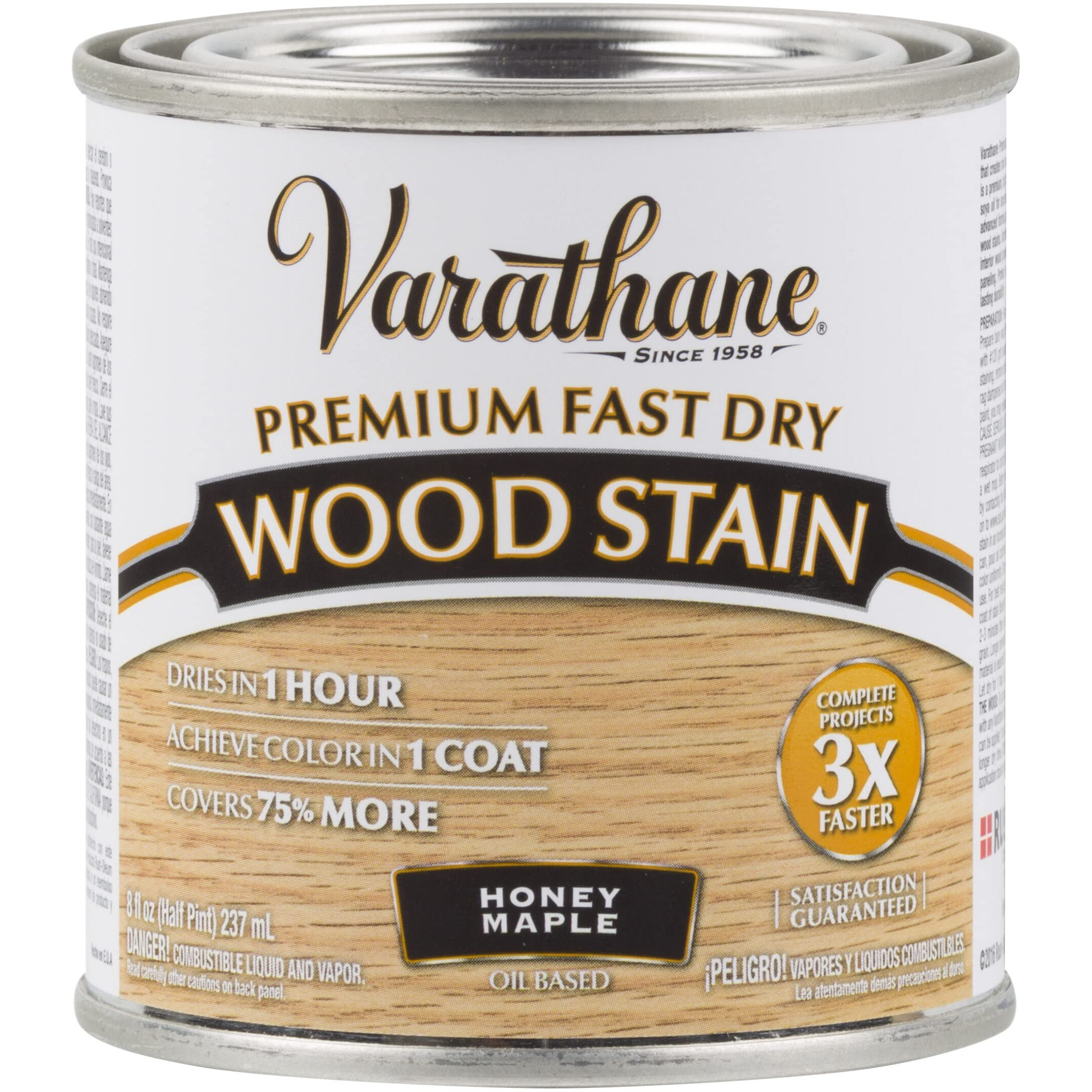 Rust-Oleum Varathane 313610 Premium Fast Dry Wood Stain, Honey Maple, (Half Pint/236Ml)