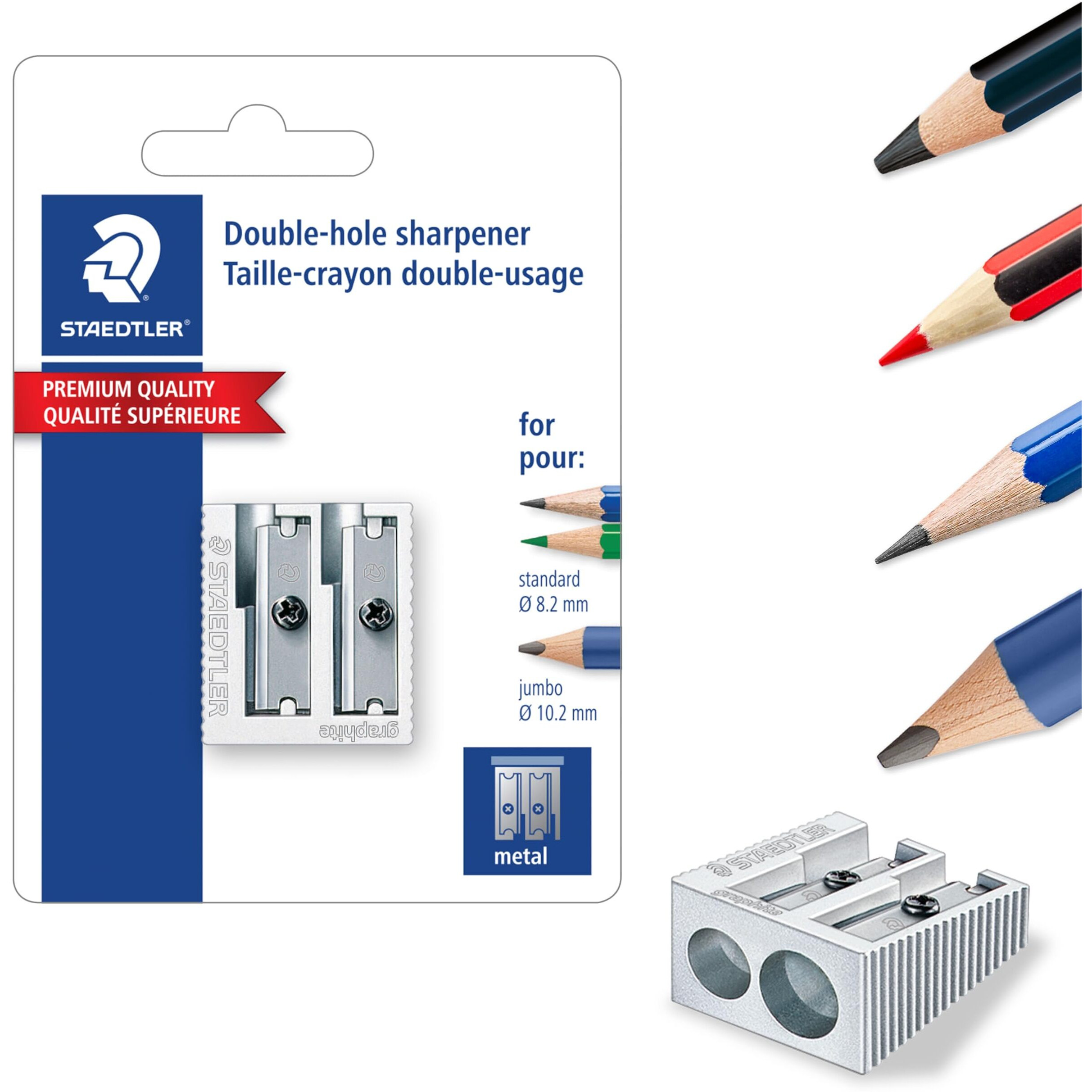 Staedtler 510 20Bk Double Hole Metal Sharpener For Pencil And Colored Pencil (1-Each)
