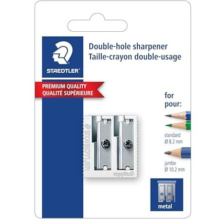 Staedtler 510 20Bk Double Hole Metal Sharpener For Pencil And Colored Pencil (1-Each)