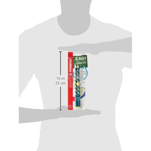 Stabilo Handwriting Pencil Easygraph -Left Handed -Petrol -2 Pcs -Hb,Yellow