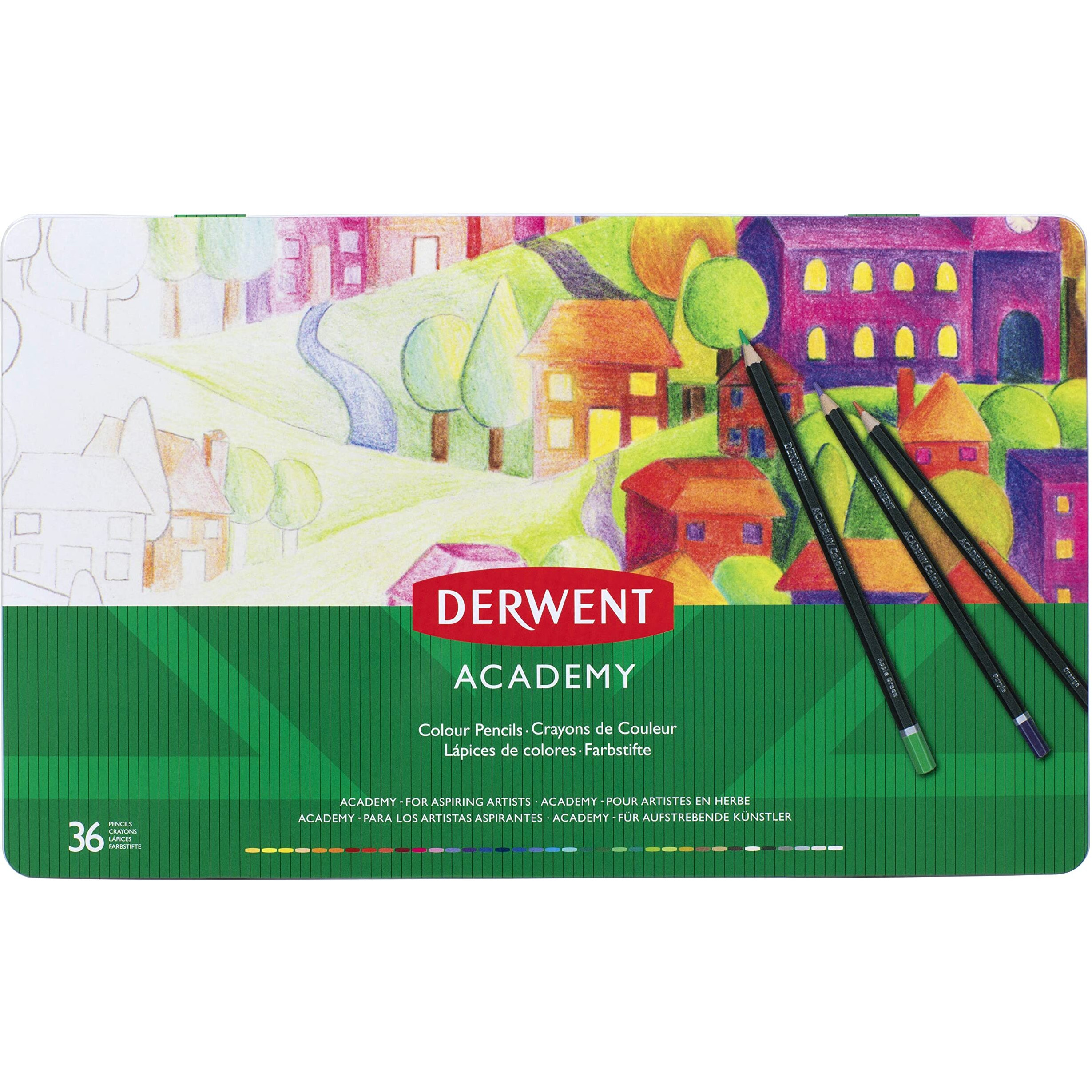 Derwent Academy Colouring Pencils Tin (Set Of 36)