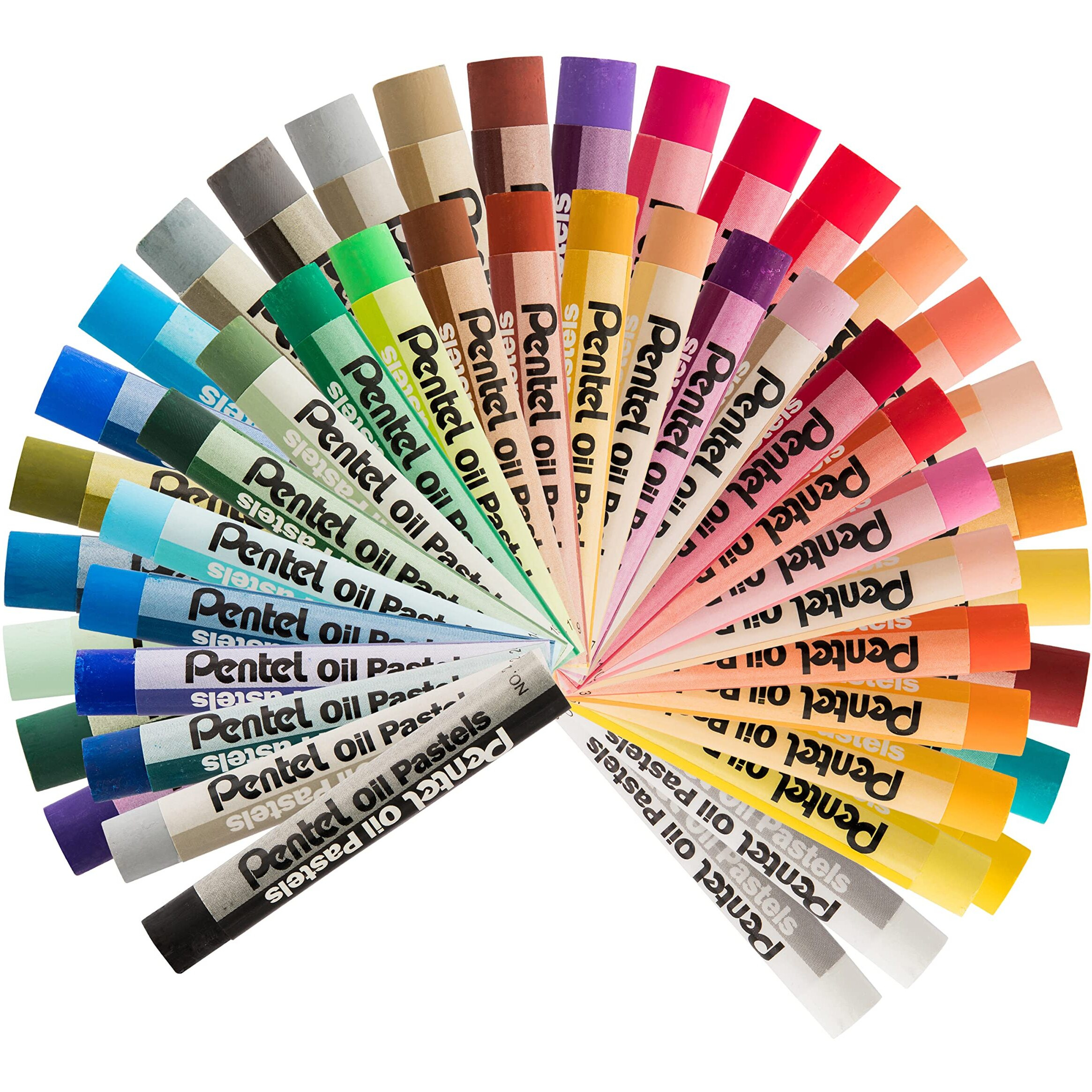 Pentel Arts Water Proof Oil Pastel|Set Of 50 Vibrant Shades Soft Oil Pastel Crayons|Bright&Smooth Drawing Sticks|Easy Blendable Oil Pastel Kit For Artist&Kids (Phn50)|Multicolor