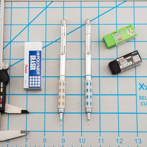 Pentel 0.3 Mm Mechanical Drafting Pencil | Metal Clip With Retractable Mechanism | Dual Metal & Rubber Grip | Pack Of 1 | Silver & Brown (Pg1013)