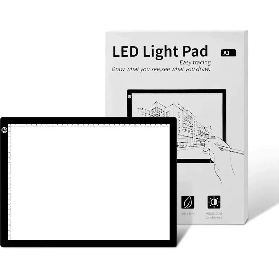 Amicivision Ultra-Thin Portable Led Drawing Board A3 Size Tracing Board Usb Powered With Adjustable Brightness Light Pad For Sketching Animation Stenciling X-Ray Viewing (A3)