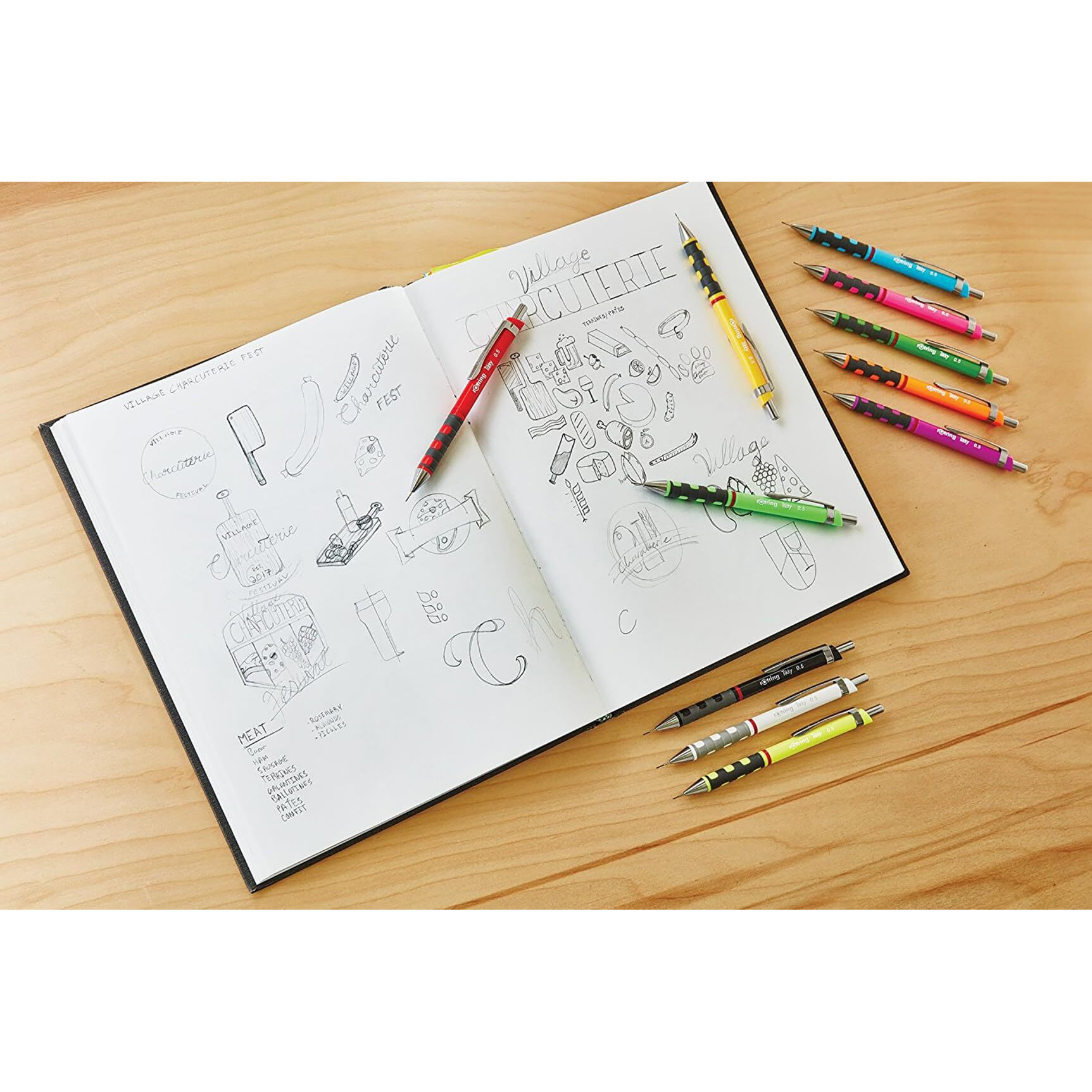 Rotring 0.5Mm Mechanical Clutch Lead Pencil | Tikky | For Smooth Writing Drafting Drawing | Neon Green Barrel | Stationery