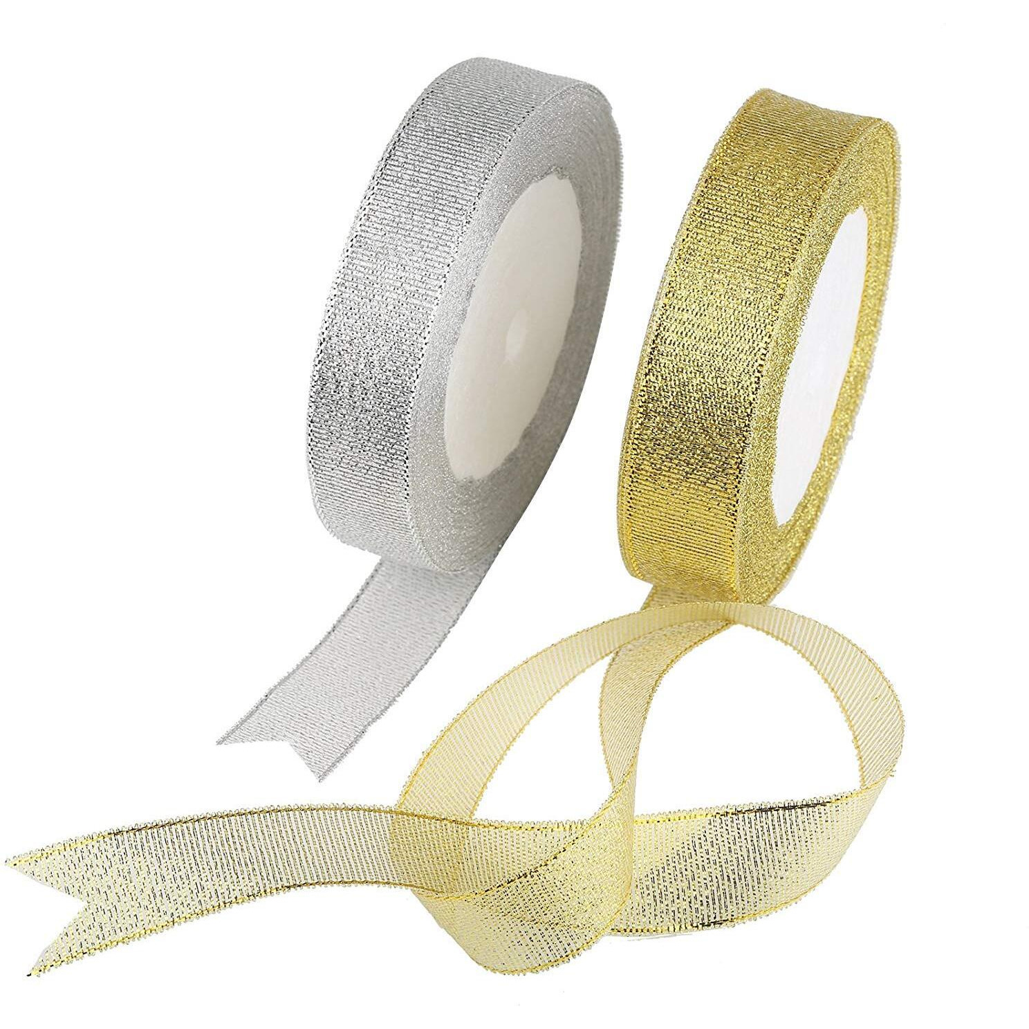 Diy Crafts Design No  6, 20 Mm, Glitter Metallic Ribbon Wide Sparkly Fabric Ribbon For Gift Crafters Sewing Brithday Wrap Card Making Hair Bows Floral Project(Design No  6, 20 Mm)