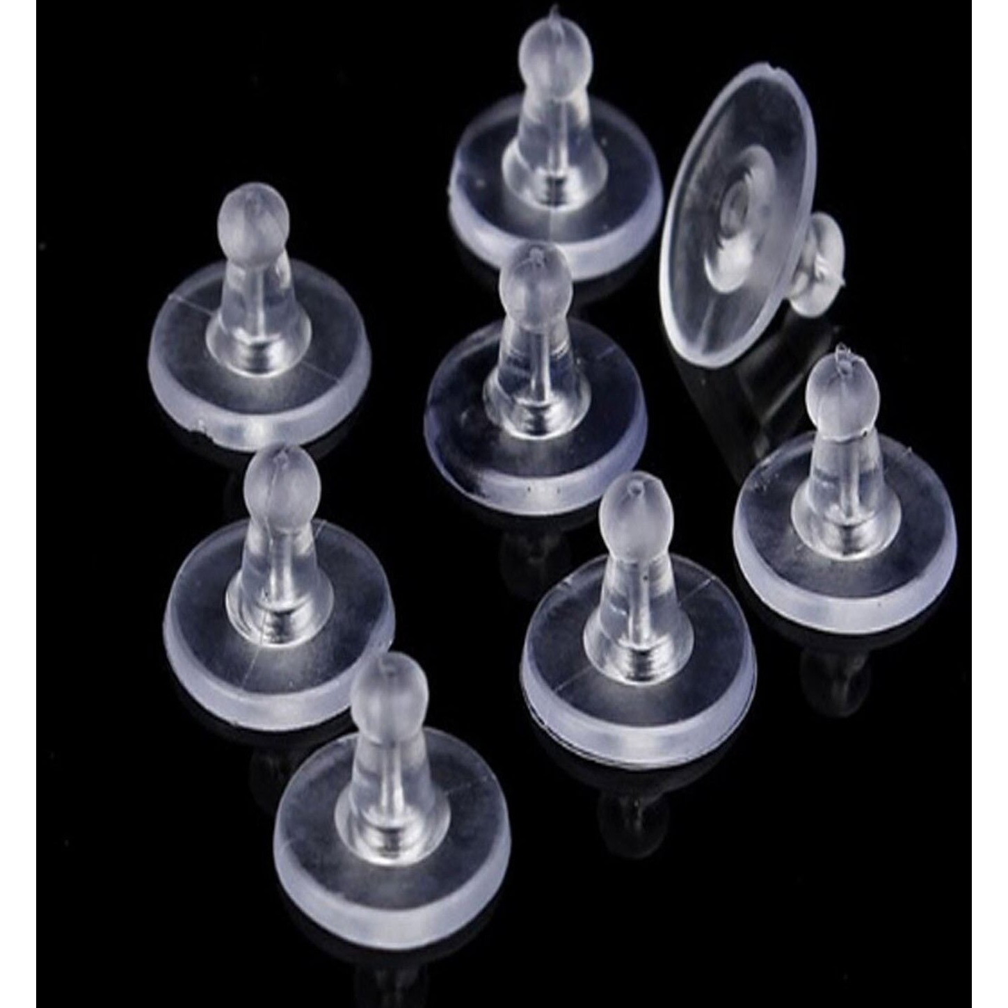Diy Crafts Design  No 1, Pack Of 100 Pcs, 100 - Pack Earring Backs Earring Stoppers Clear Rubber Earring Safety Clear Bullet Clutch Earring Back(Design  No 1, Pack Of 100 Pcs)