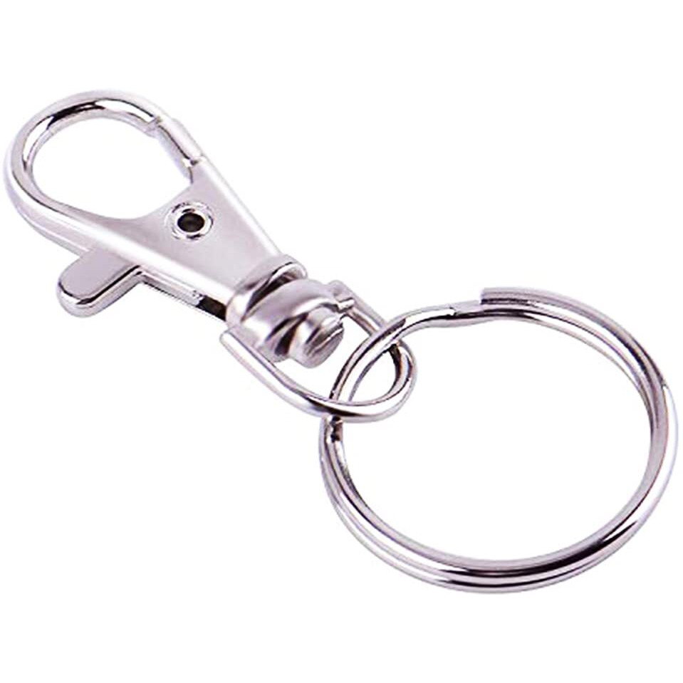 Diy Crafts Pack Of 40 Pcs, Silver, Swivel Clasps Lanyard Snap Hook Lobster Claw Clasp & Keychain Rings For Hanging Nail Files, Label Tags, Foldable Scissors, K(Pack Of 40 Pcs, Silver)