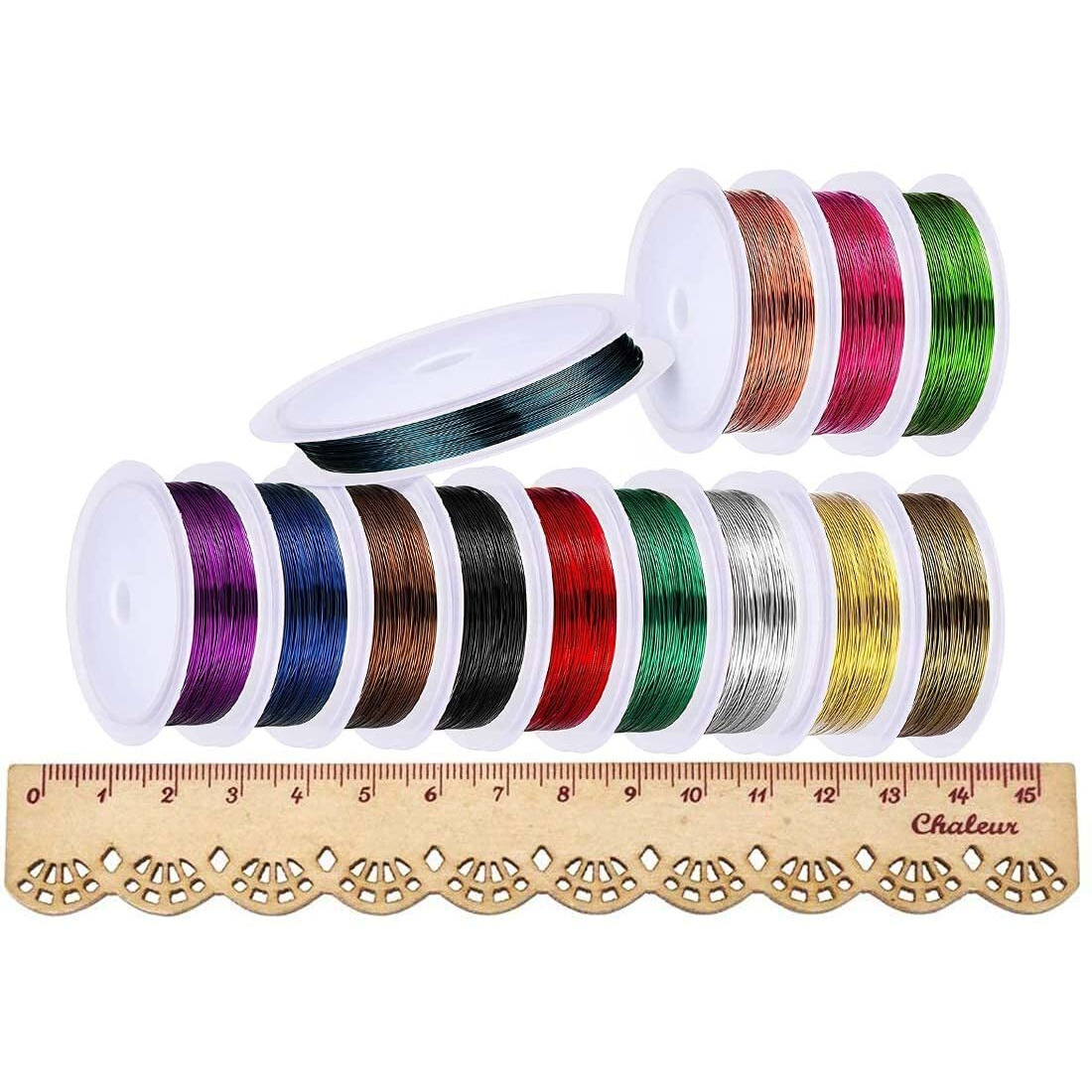 Diy Crafts Rolls 0.38 Mm Diameter 148-164 Ft Beading Wires Bright Bead Stringing Wires Stainless Steel Color (10 Roll 10 Color, 10 Color Tiger Tail Wire Rolls)