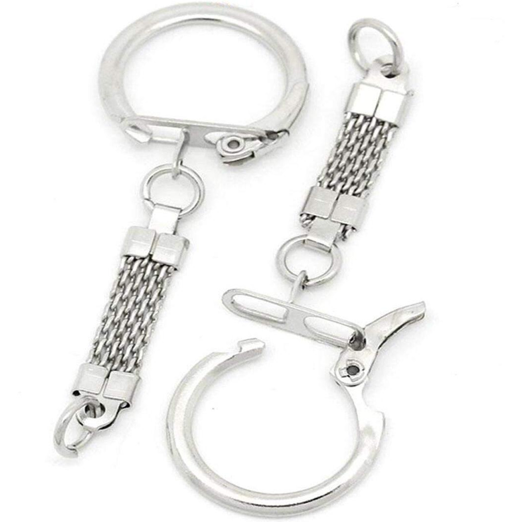 Diy Crafts Pack Of 25 Pcs, Silver Colour, Metal Alloy Key Chains Key Rings Dull Silver Color 6.2Cm X 2.3Cm Keychai(Pack Of 25 Pcs, Silver Colour)