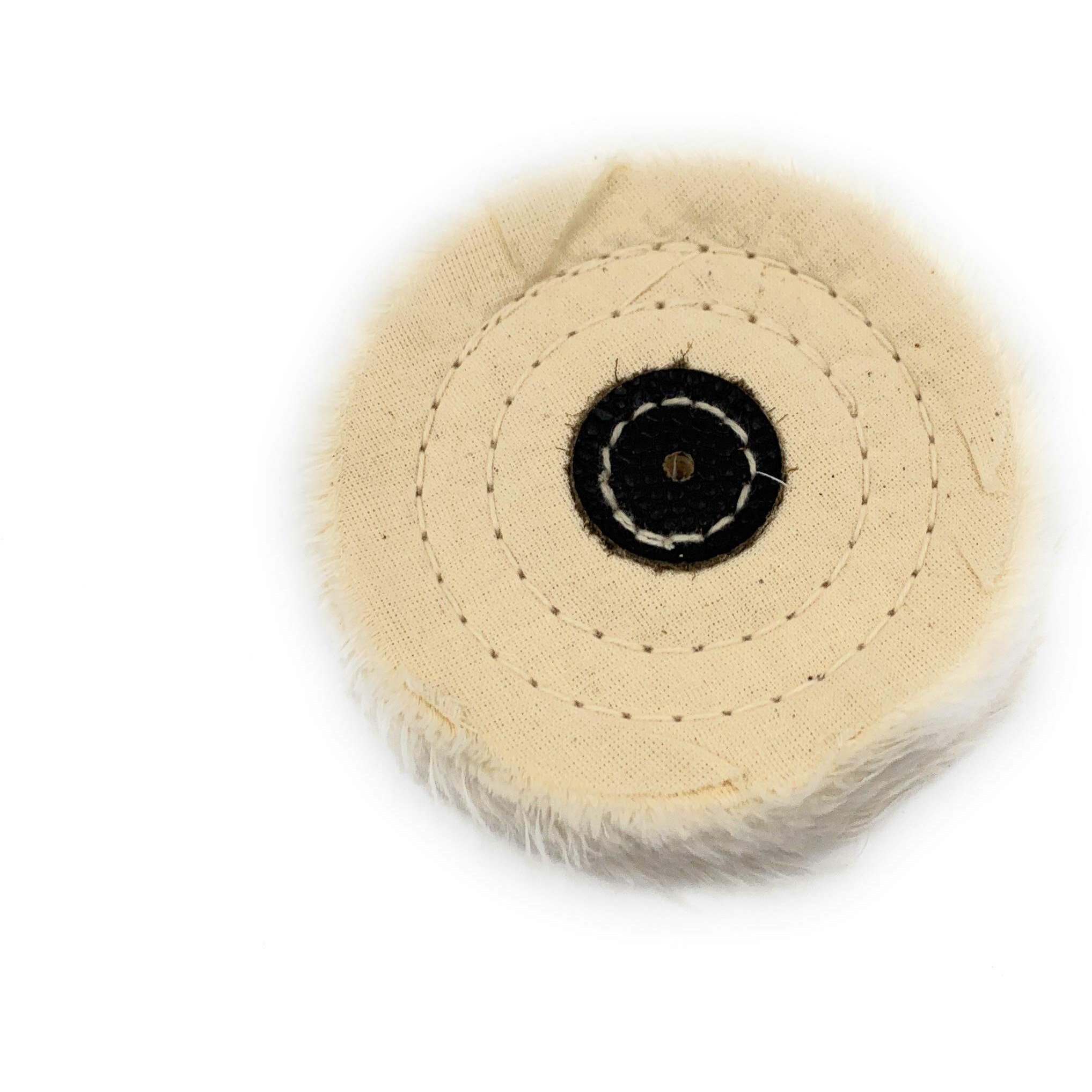 Aone Polishing White Muslin Cloth Buff 4X50 & 6&quotX50 Folds Stitched Buffing Wheel Leather Hub Kit Of 4 To Polish & Buff Gold,Silver,Other Metals For Jewellery,Watchmaking,Hobby Craft For Bench Grinder