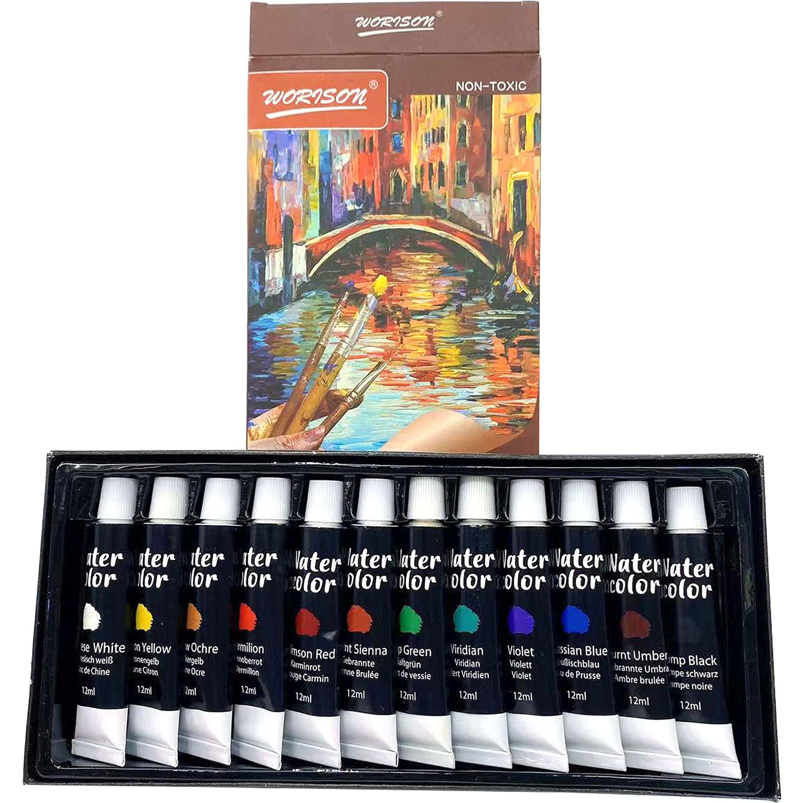 Worison Water Color Set, 12Ml Tubes 12 Colors (Multicolor)
