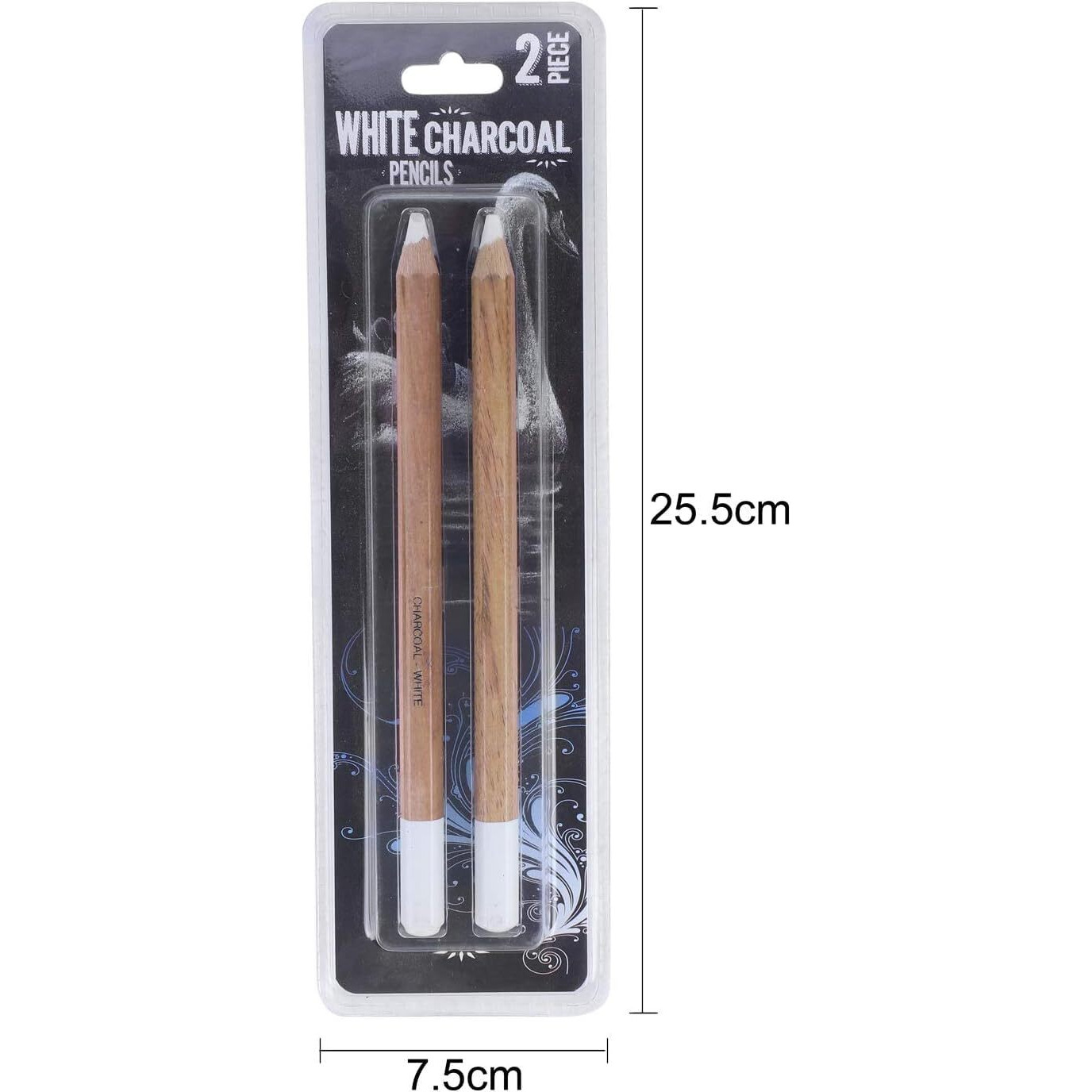 Worison 2 Pcs White Charcoal Sketching Pencils Set 6Mm For Dark Or Tinted Paper