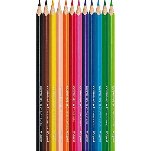 Maped Color'Peps Star Triangular Color Pencils Set - Pack Of 12 (Assorted)