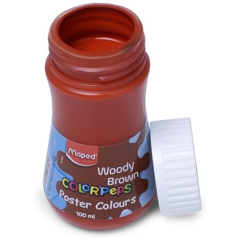 Maped Poster Colour 100Ml- Woody Brown|Poster Colour|Vibrant And Rich Colour|Safe And Non-Toxic|High -Grade Colour |Leak Proof Safety|Easy To Use|Ideal For Artistic And Children