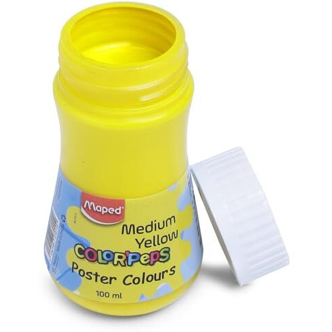 Maped Poster Colour 100Ml- Medium Yellow|Poster Colour|Vibrant And Rich Colour|Safe And Non-Toxic|High -Grade Colour |Leak Proof Safety|Easy To Use|Ideal For Artistic And Children