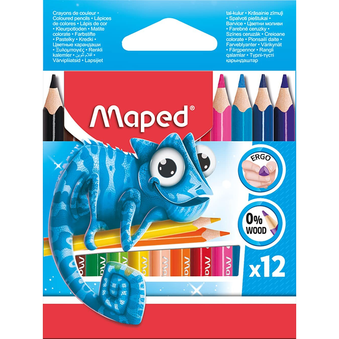 Maped Plastic Mini Regular Colour Pencils X12 Cardboard Box