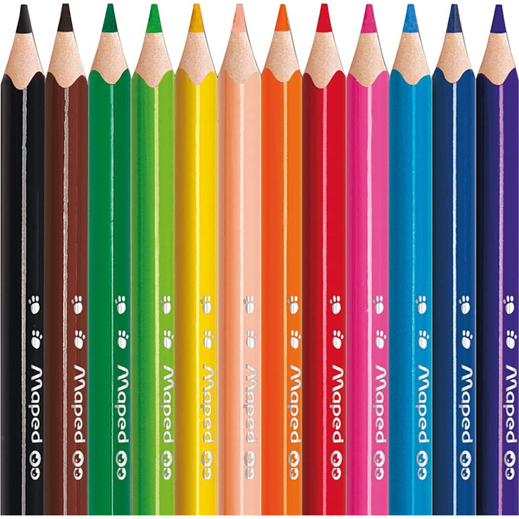 Maped Plastic Mini Regular Colour Pencils X12 Cardboard Box