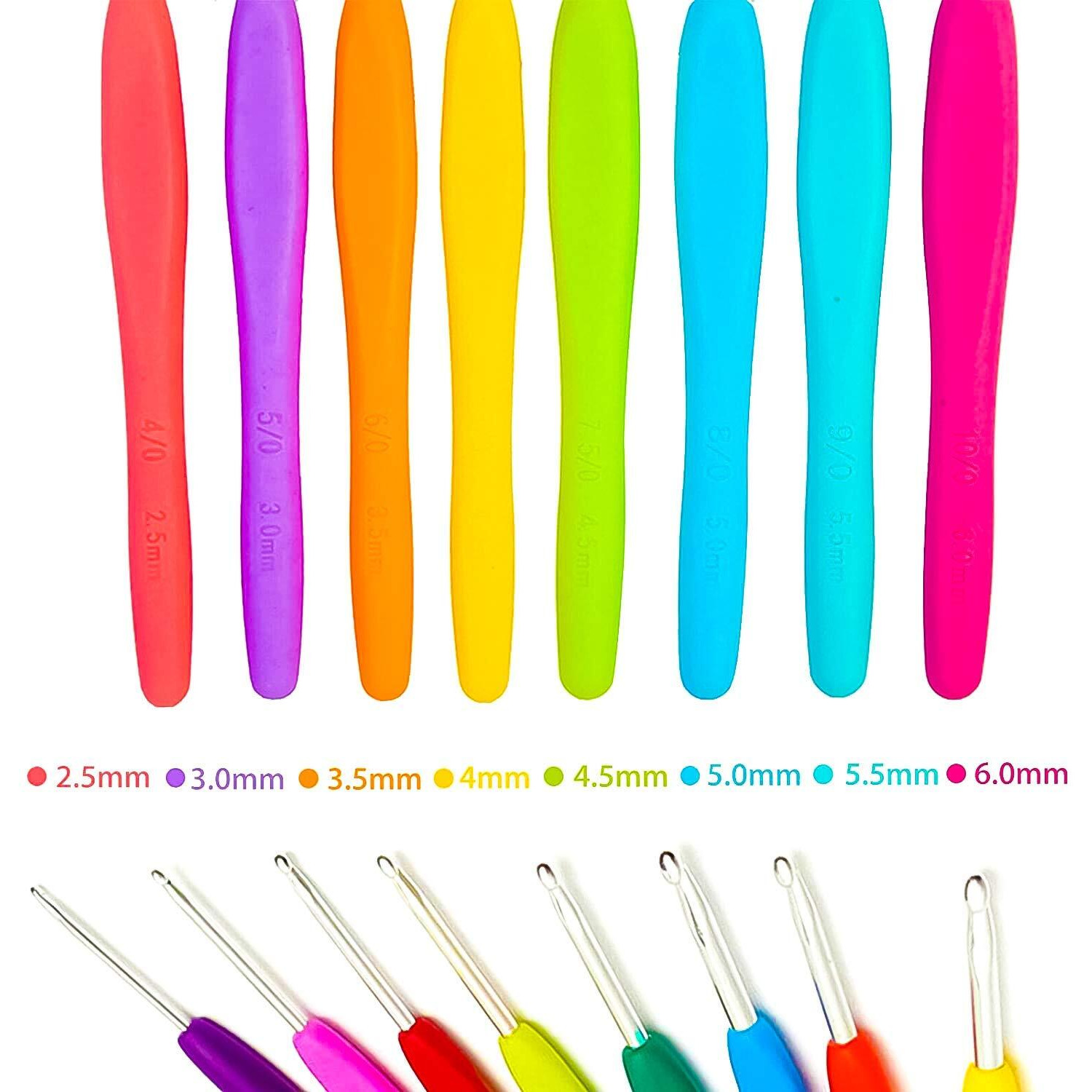 Bidmerit Naitik Creation 52 Pieces Knitting Crochet Needles Set Knitting Kit Crochet Kit For Sewing Craft Weaving Plastic Yarn Tools, 52Pcs