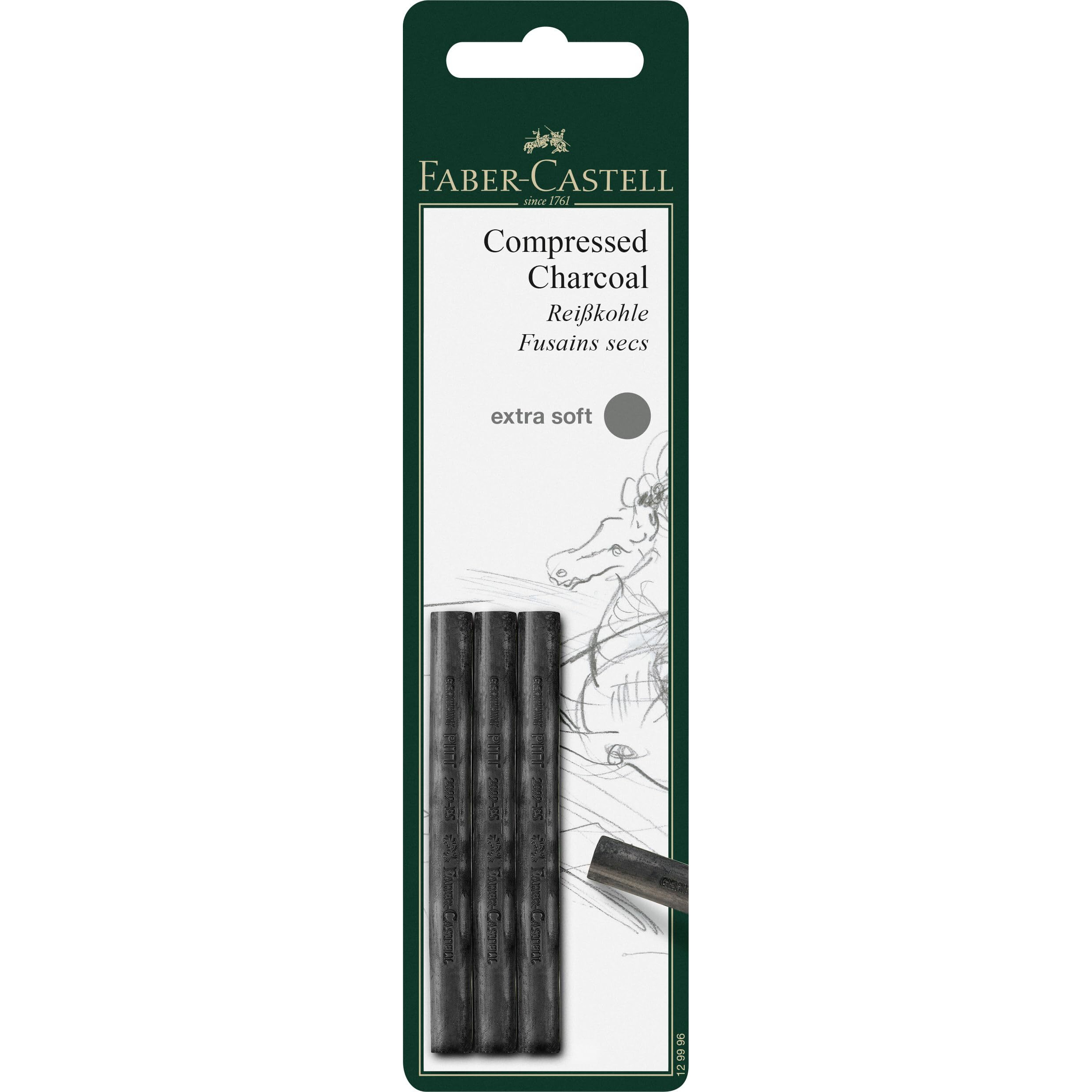 Faber-Castell Extrasoft Pitt Charcoal Stick Set - Pack Of 3
