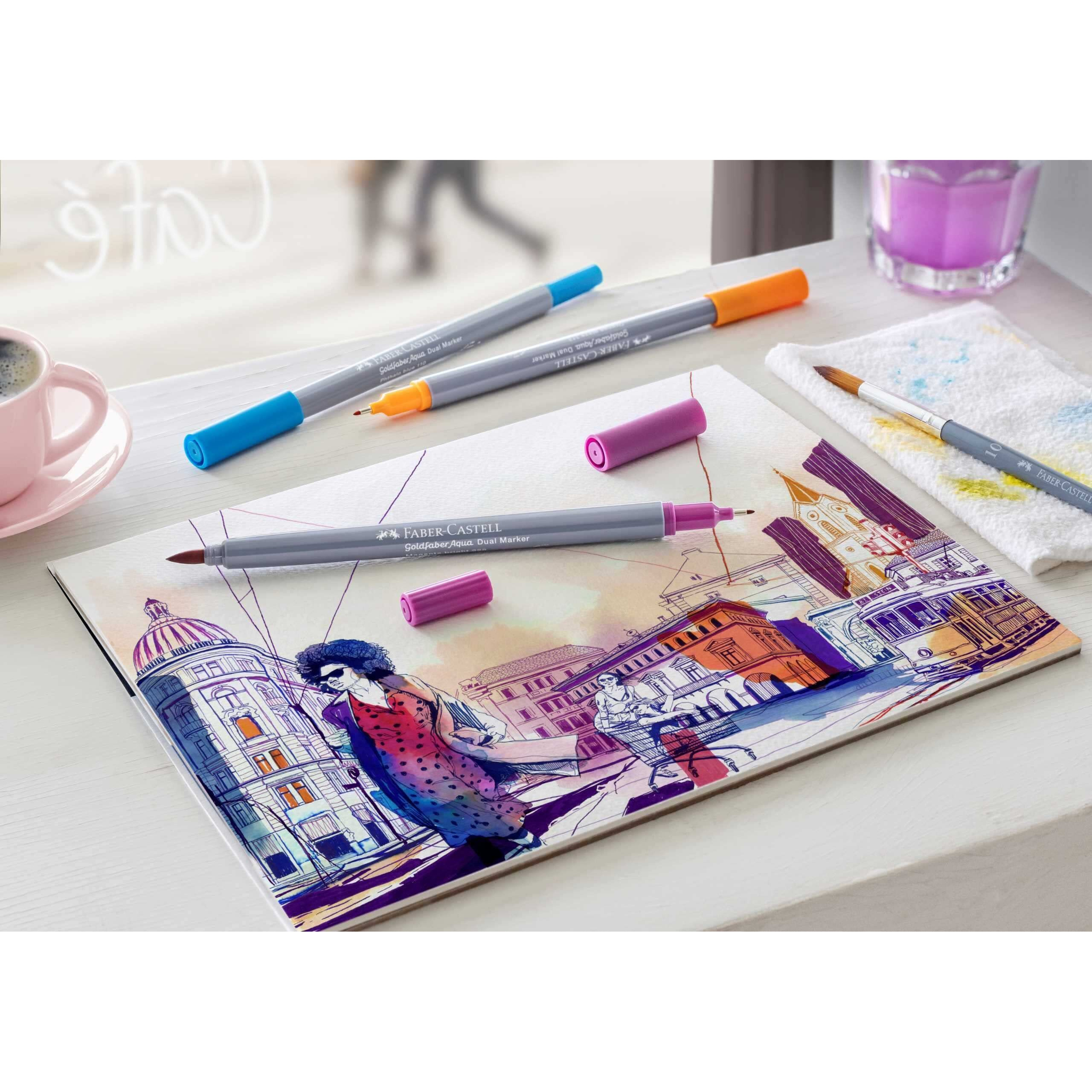 Faber-Castell Goldfaber Aqua Dual Marker - Wallet Of 6, Fantasy