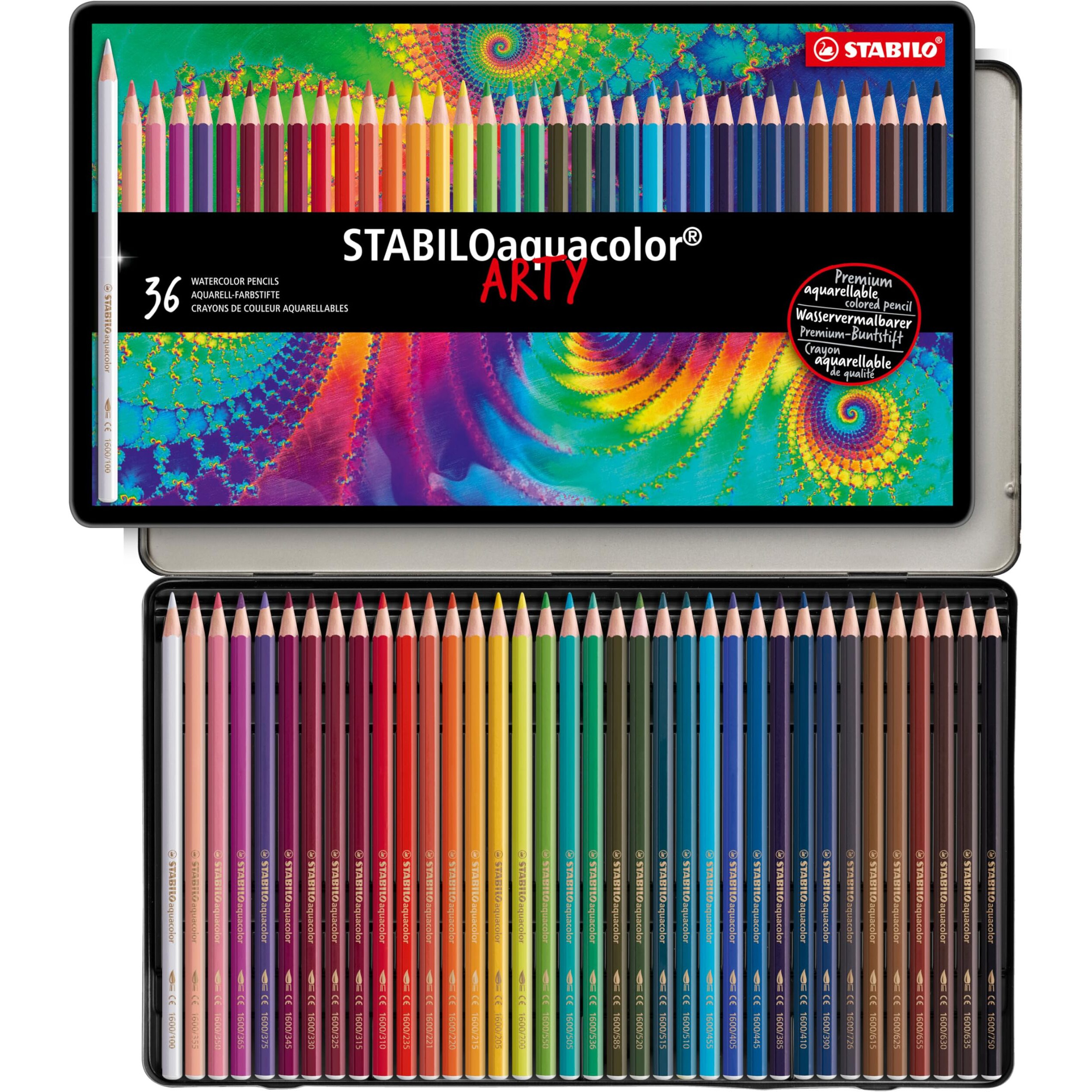 Stabiloaquacolor - Watercolor Pencil - Metal Box Of 36 Colours