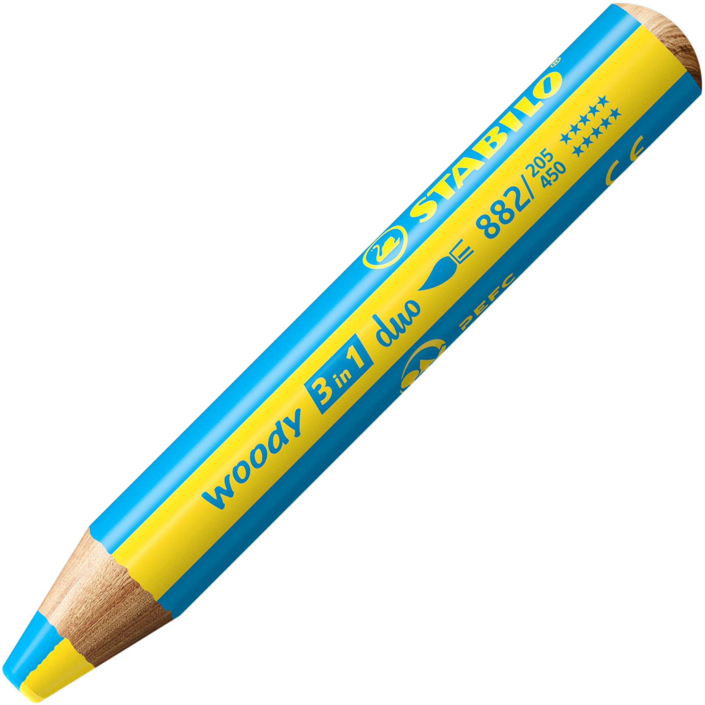Stabilo Multi-Talented Pencil Woody 3 In 1 Duo - Yellow/Cyan Blue - 1 Piece