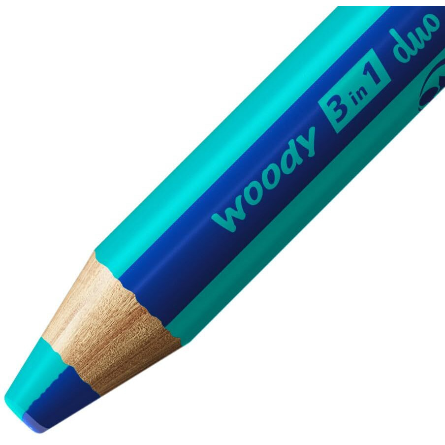 Stabilo Multi-Talented Pencil Woody 3 In 1 Duo - Ultramarine/Turquoise - 1 Piece