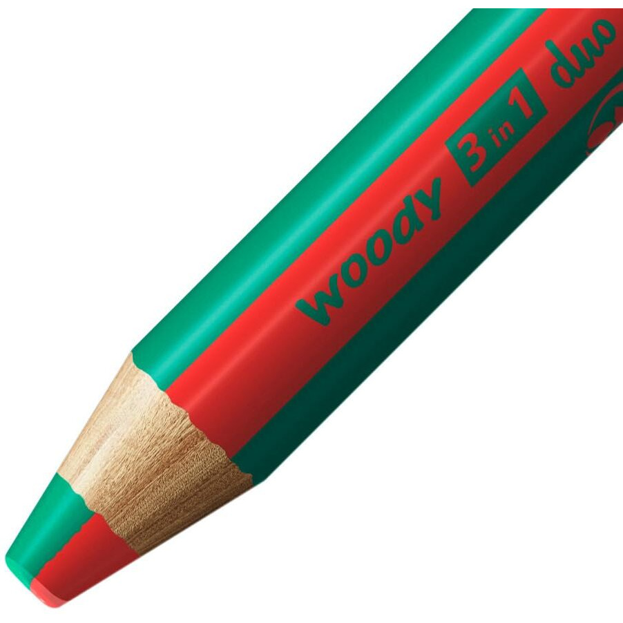 Stabilo Multi-Talented Pencil Woody 3 In 1 Duo - Red/Dark Green - 1 Piece