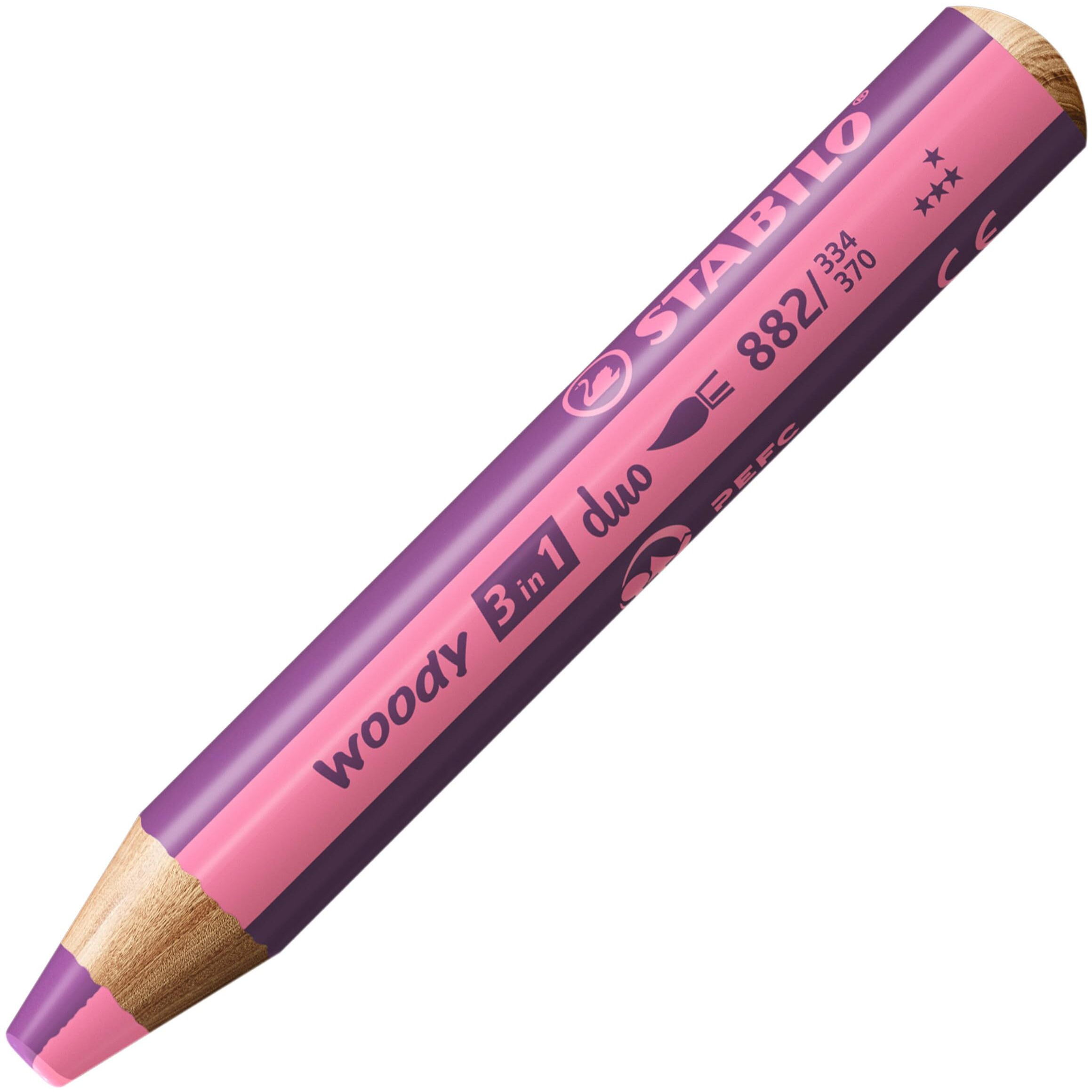 Stabilo Multi-Talented Pencil Woody 3 In 1 Duo - Pink/Lilac - 1 Piece