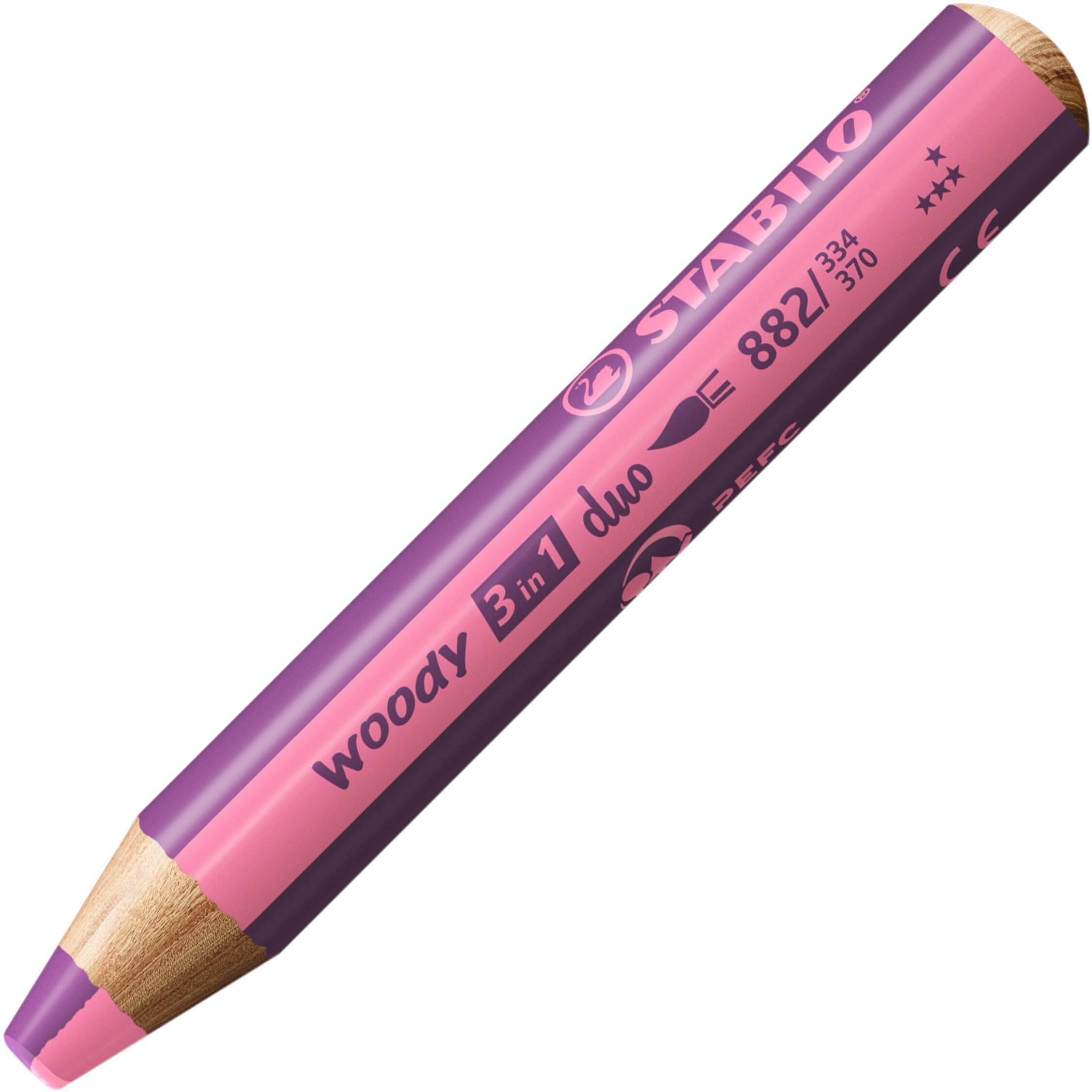 Stabilo Multi-Talented Pencil Woody 3 In 1 Duo - Pack Of 5 - Pink/Lilac