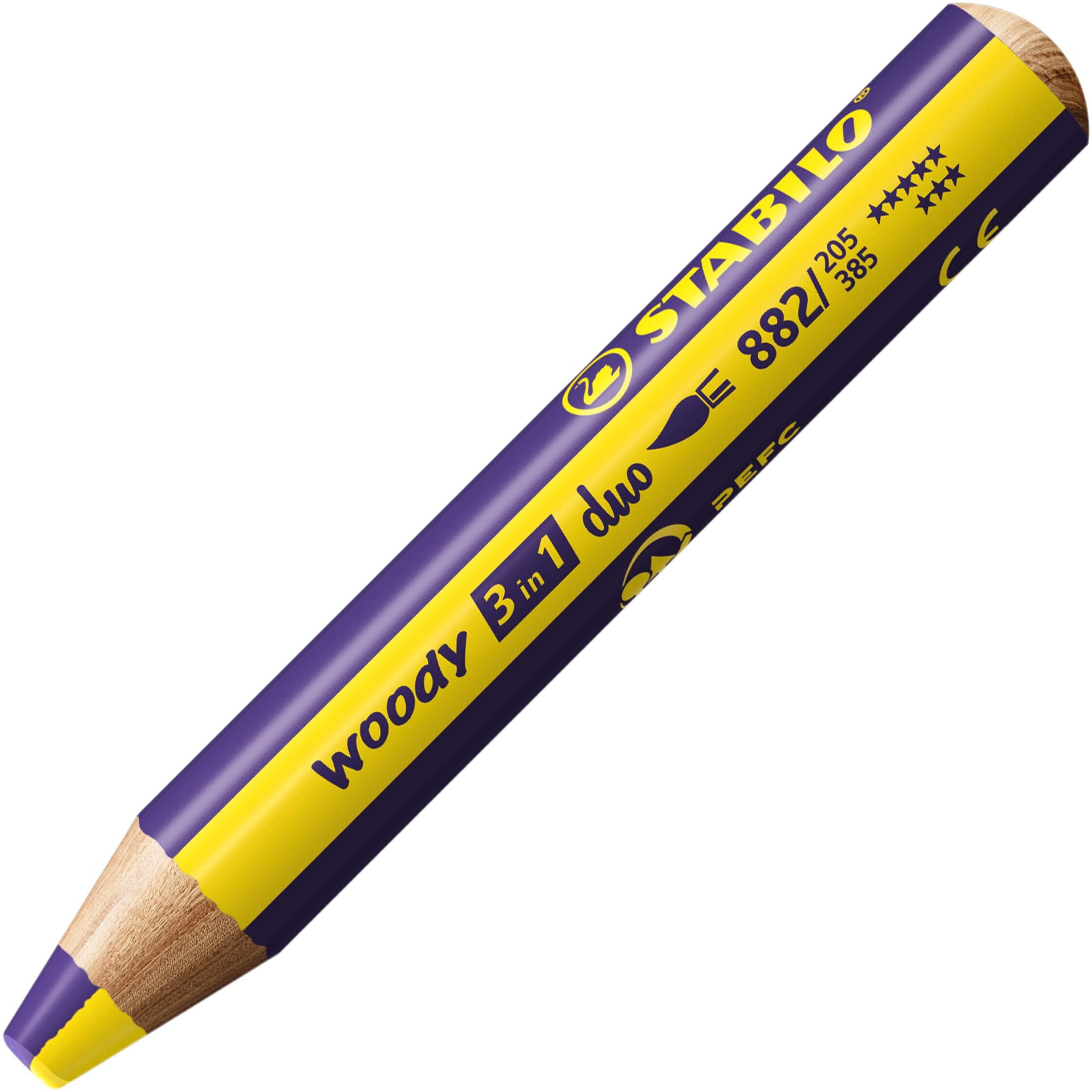 Stabilo Multi-Talented Pencil Woody 3 In 1 Duo - Pack Of 5 - Yellow/Violet