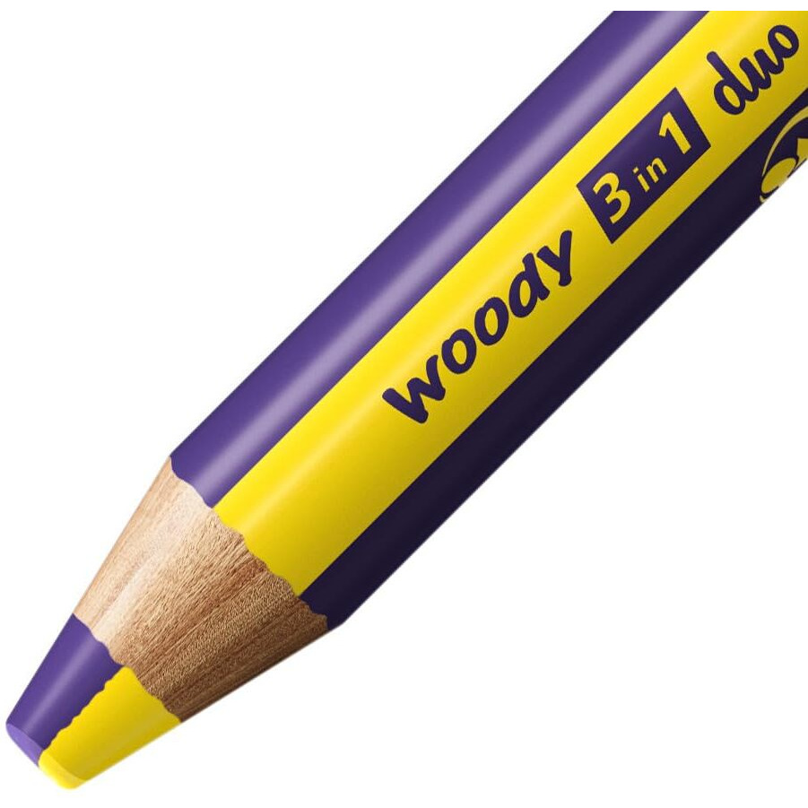 Stabilo Multi-Talented Pencil Woody 3 In 1 Duo - Pack Of 5 - Yellow/Violet
