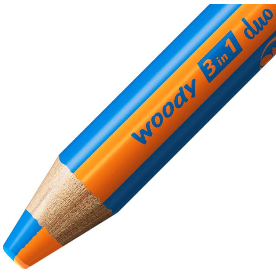 Stabilo Multi-Talented Pencil Woody 3 In 1 Duo - Pack Of 5 - Orange/Blue