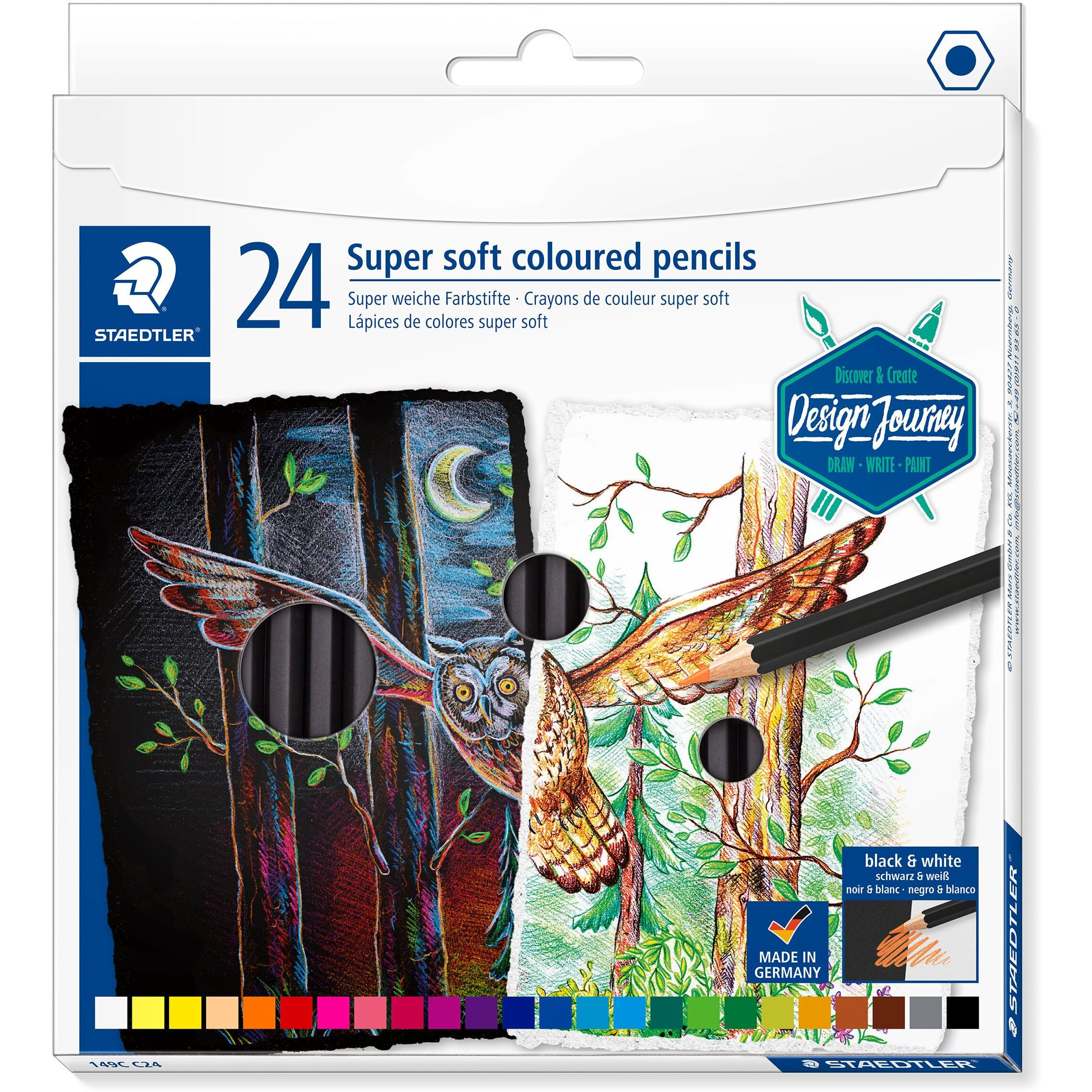 Staedtler Design Journey Super Soft Color Pencils In Pack Of 24 Clrs