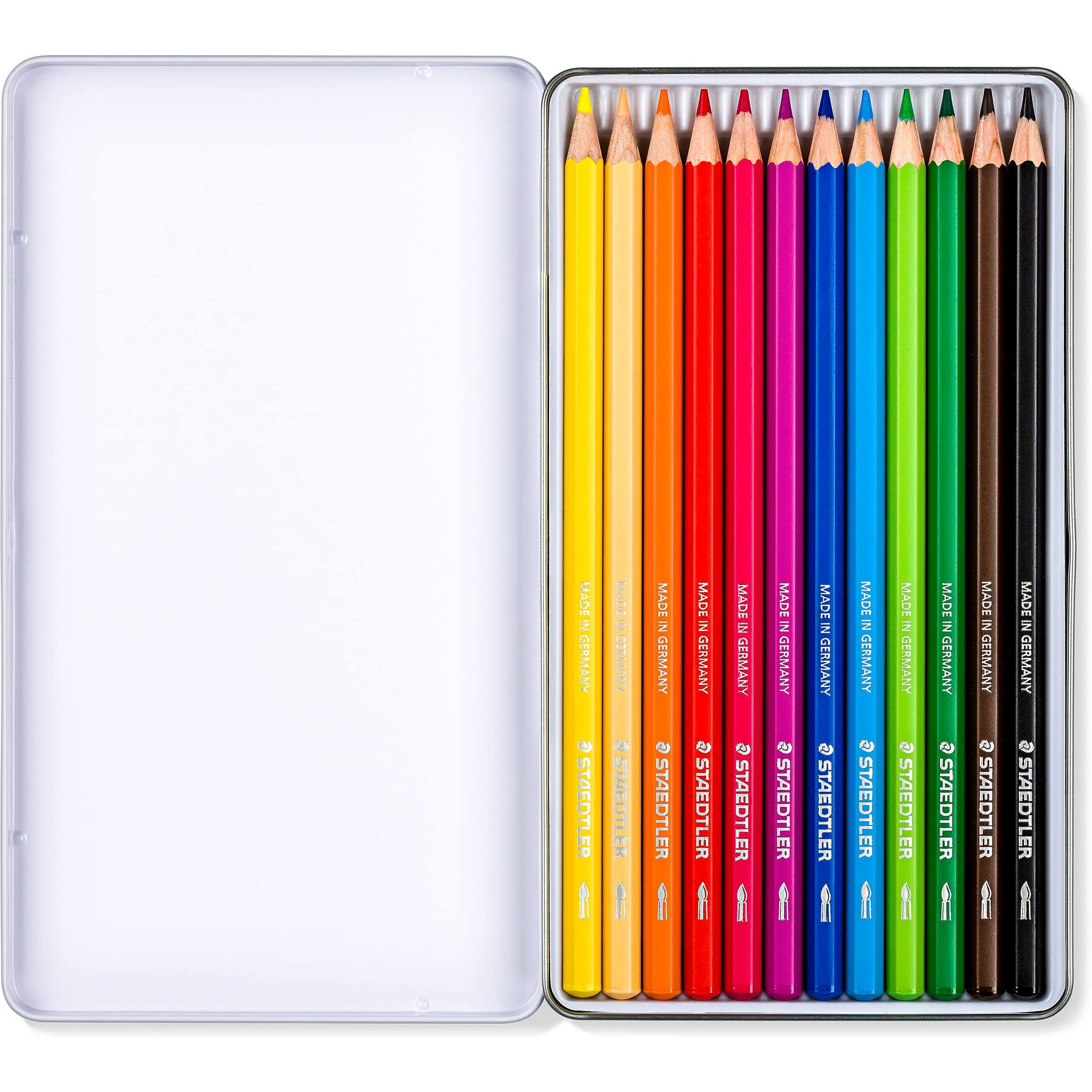 Staedtler Premium Watercolour Pencils 12 Colours In Metal Box Packing