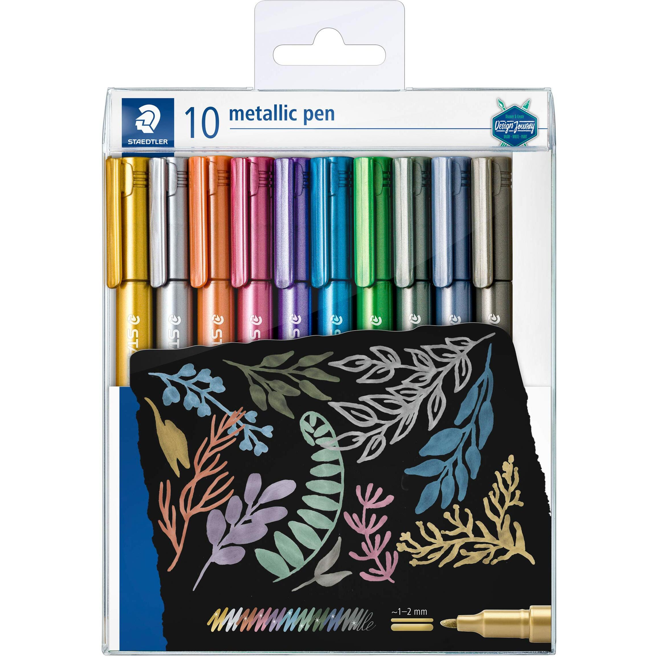 Staedtler 8323 Tb10 Metallic Pens, Wallet Of 10 Assorted Colours