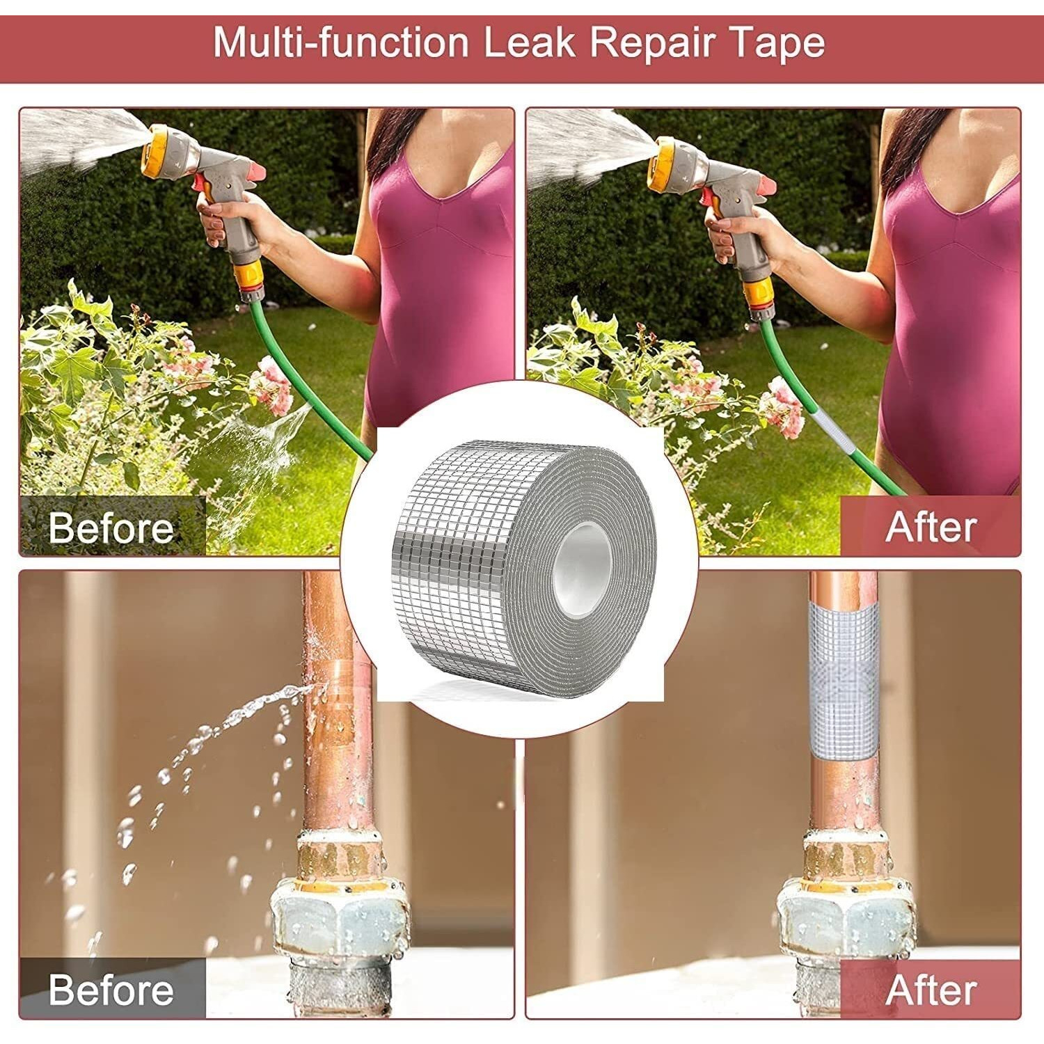 Nareval Waterproof Sealing Tape For Water Tank Leakage Solution, Surface Crack, Pipe Rupture (5Cmx5M)