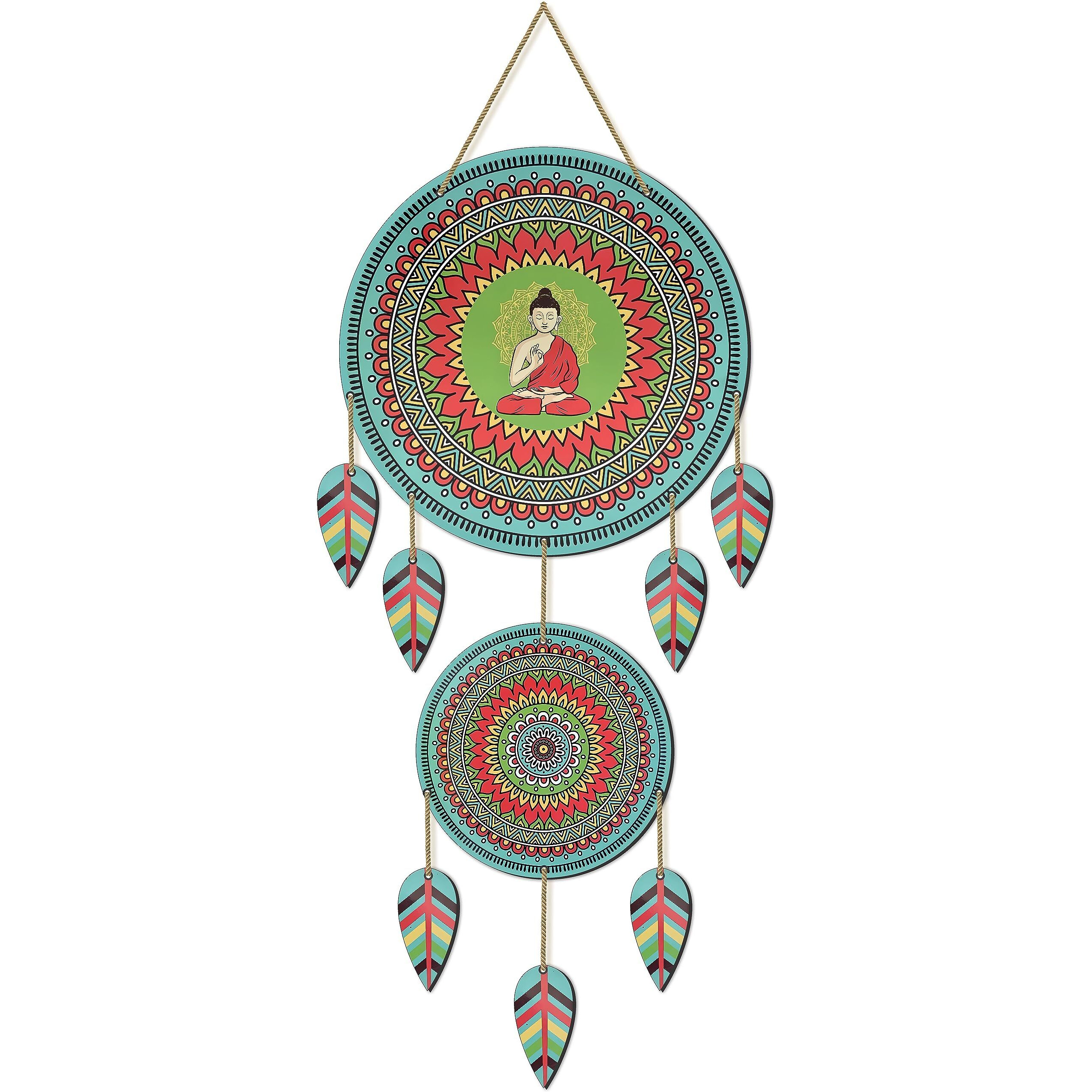 Aps Art Plus Store Wooden Uv Printed Buddha Wall Hanging For Home Wall Decor Stylish, Wall Hanging For Living Room Wall Decor