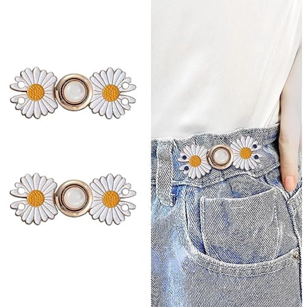 Cofiex Adjustable Instant Jeans Button Pins Waist Tightener Set - No Sewing Required Make Any Waist Fit Perfectly For Pants, Skirts, Robes - Removable & Reusable - Adjustable Detachable Buckle (1Pcs)