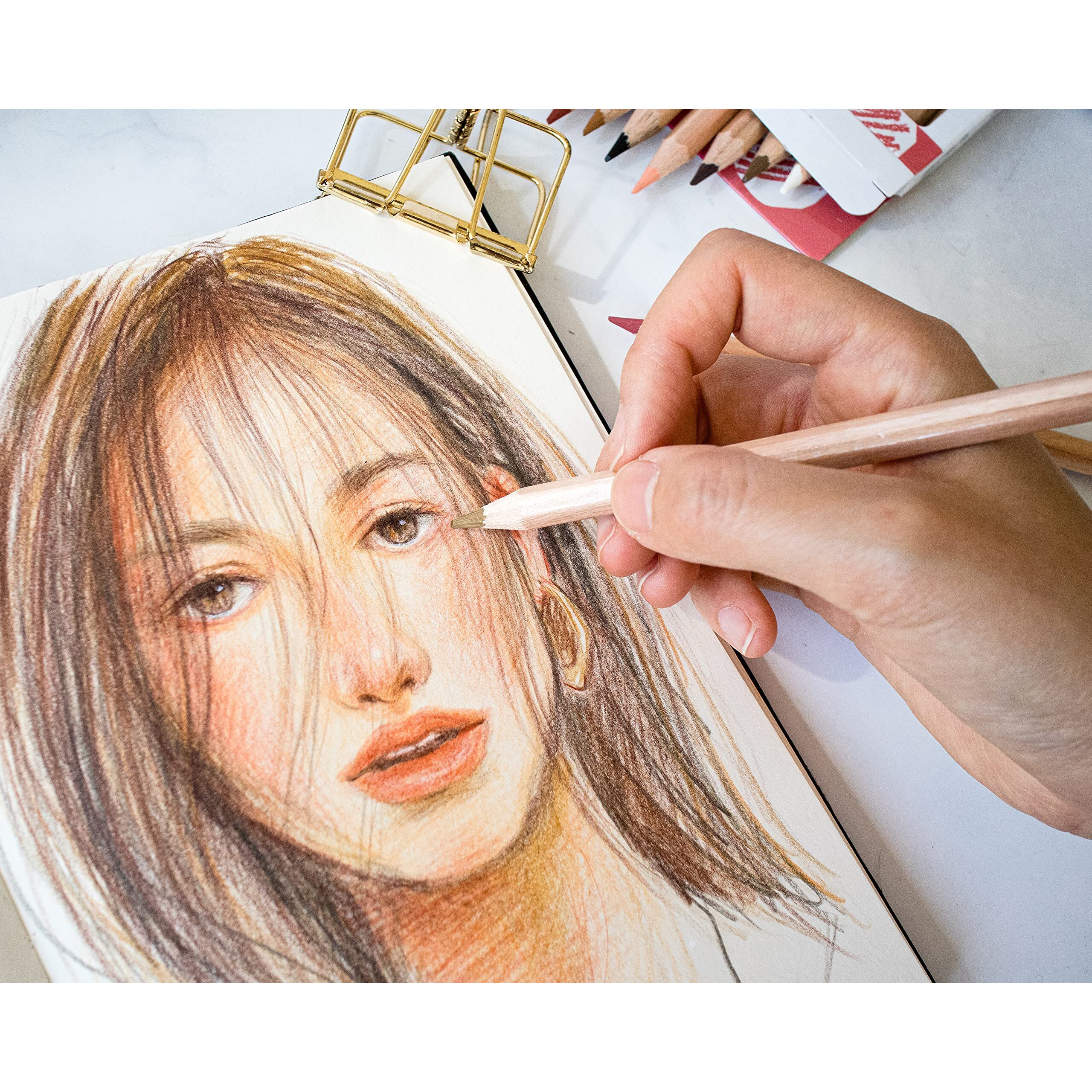 Mont Marte Artist Skin Colouring Pencils For Expressive Portrait Drawings Perfect For Beginners And Professionals, Children And Adults -Set Of 12 Pieces