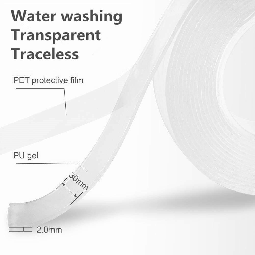 Donda 3M Double-Sided Tape Traceless Washable Adhesive Tape Invisible Gel Pad (Transparent, 3M)