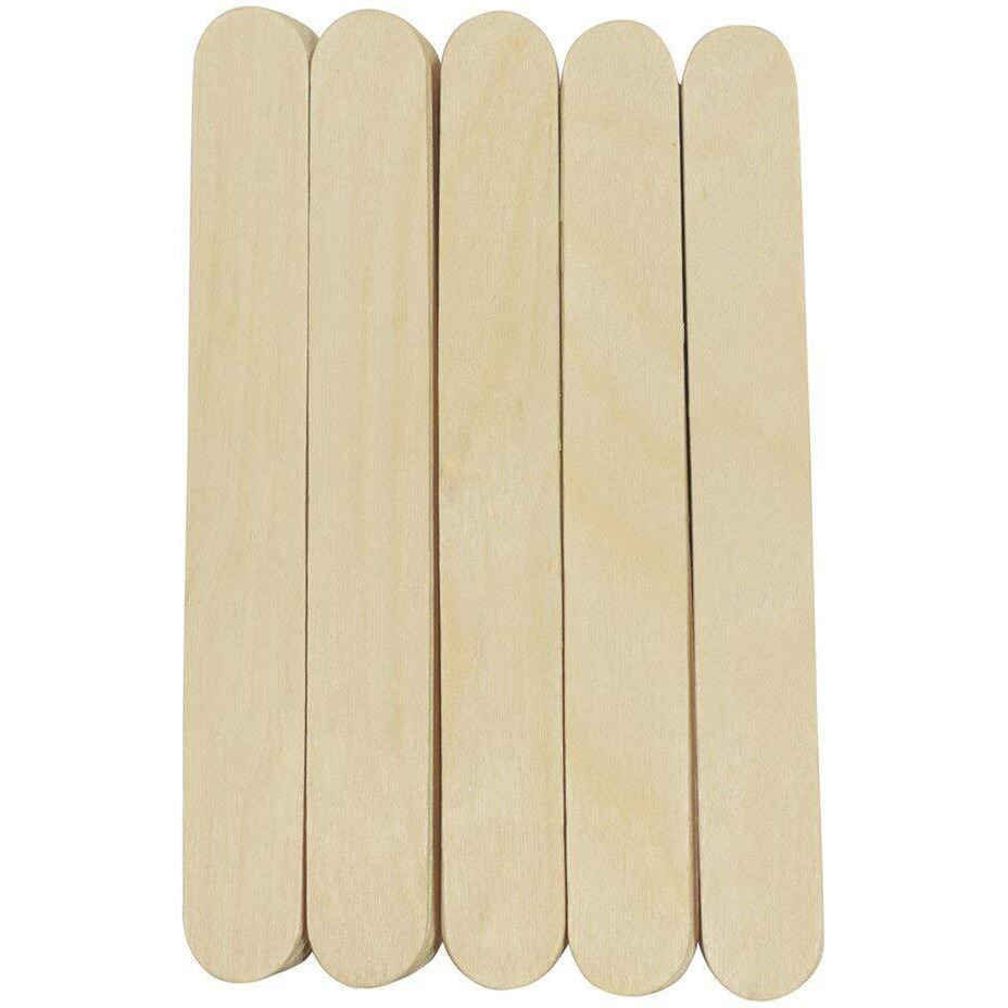 L B Wooden Ice Cream Sticks For Art & Craft (500 Pieces, 15X2Cm) White