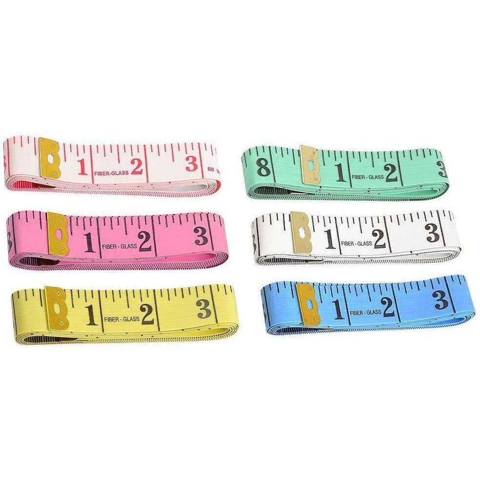 Ofixo 6 Pcs Professional Tailoring Tape Measure Sewing Measuring 60 Inch/150 Cm Length Color Random