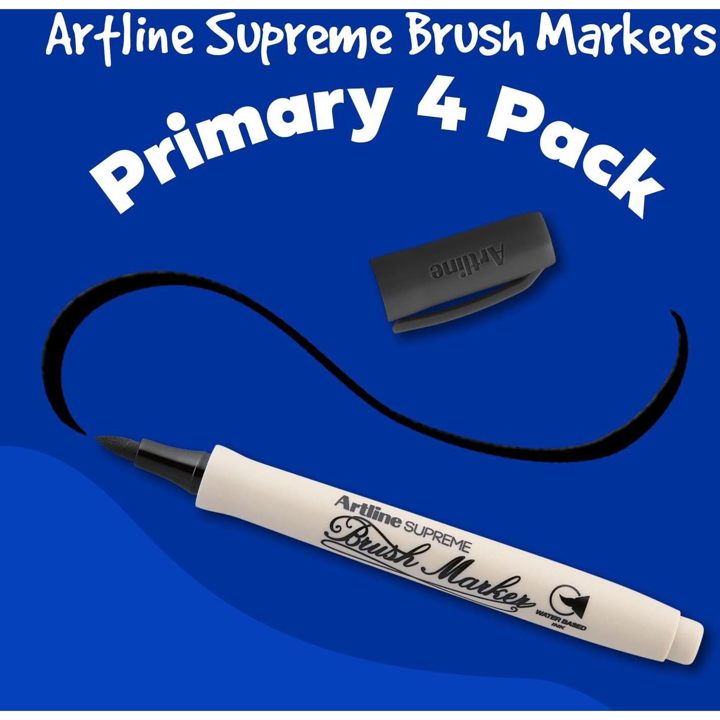 Artline Supreme Brush Marker Assorted Pack Of 4 (Red,Blue,Black,Green) By Anmol Art & Frames