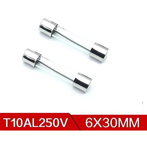 Centiot - 2Pcs - 6X30Mm Slow Melt Fuse Time Delay Insurance Tube Fuse - Suitable For Microwave Oven (10A 250V 6 X 30Mm Slow Melt)