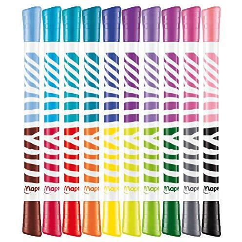 Maped Duo Color Peps Washable Felt Tip Marker Set - Pack Of 10 (Multicolor)
