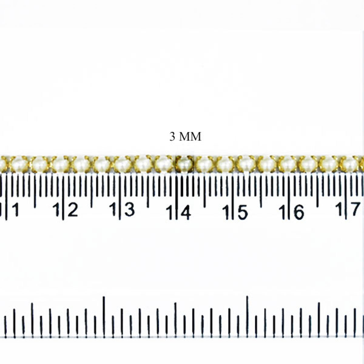 Embroiderymaterial Jewellery Making Pearl Chain For Silk Thread Jewelry Making, 3Mm, 5 Mtr, Cream Color